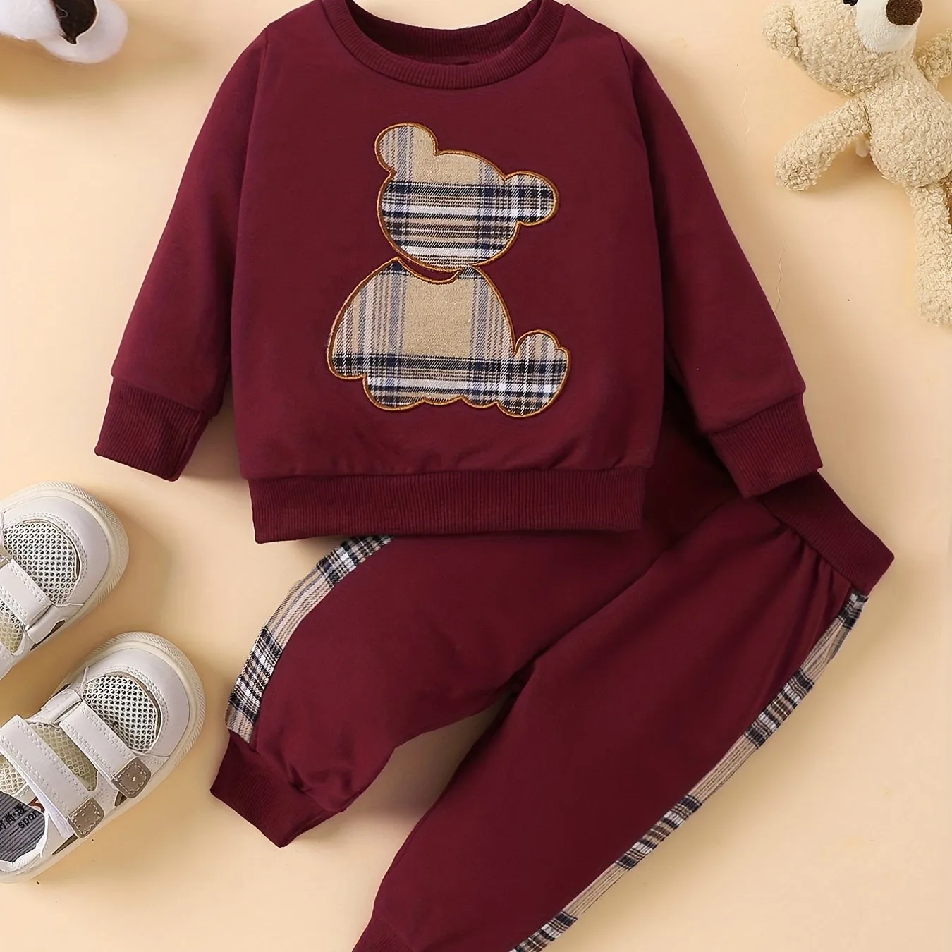 Adorable Bear Embroidered Baby Outfit Set