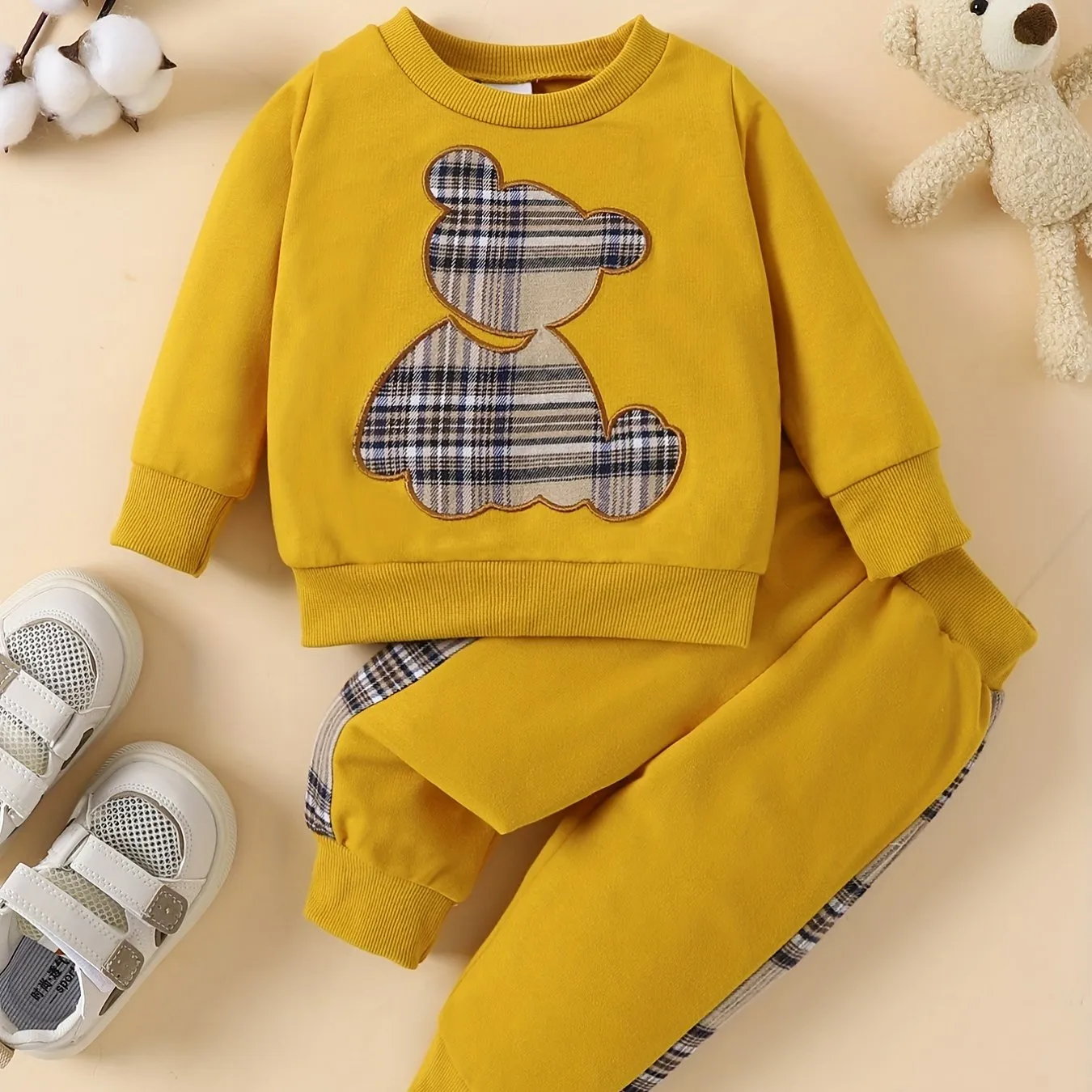 Adorable Bear Embroidered Baby Outfit Set