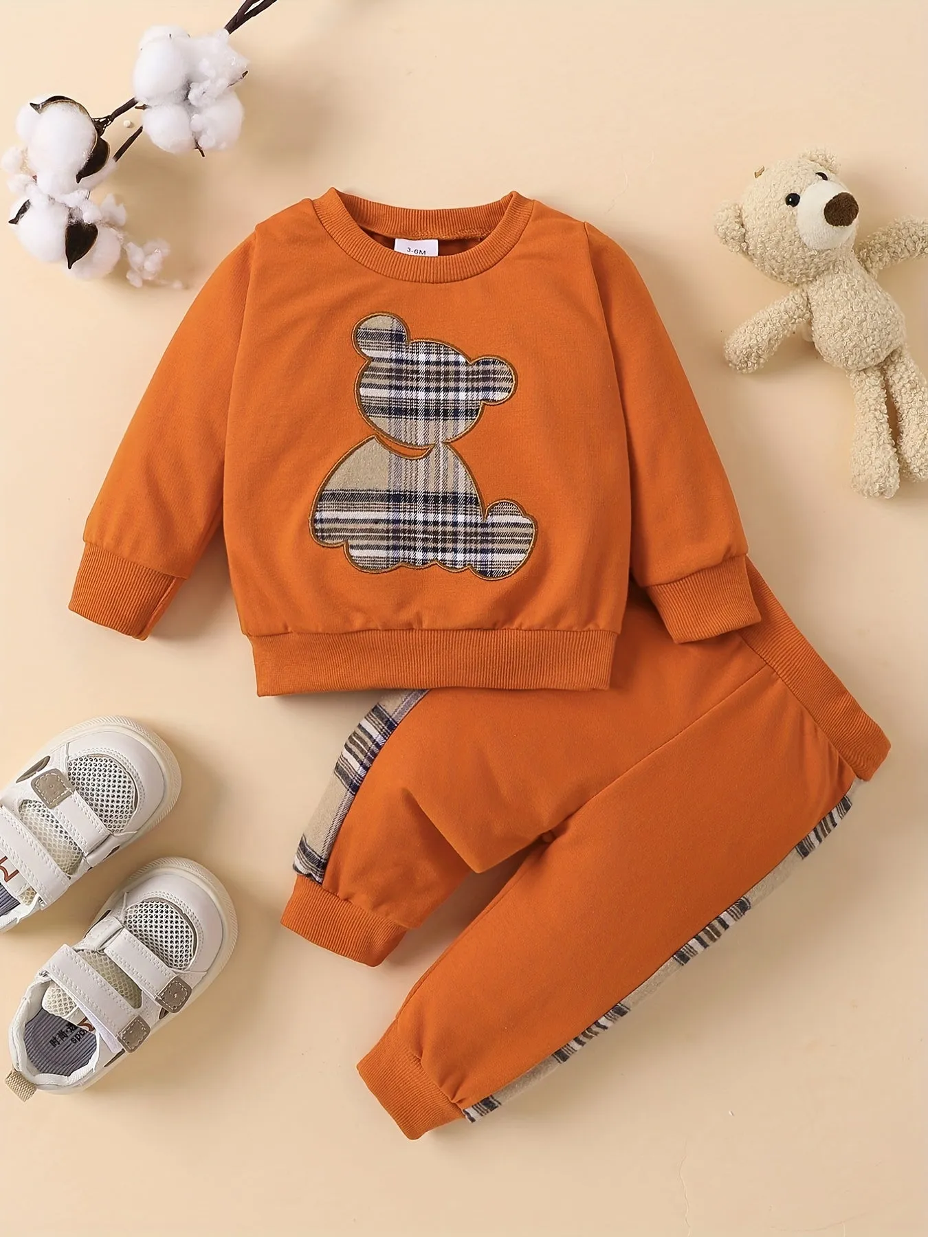 Adorable Bear Embroidered Baby Outfit Set