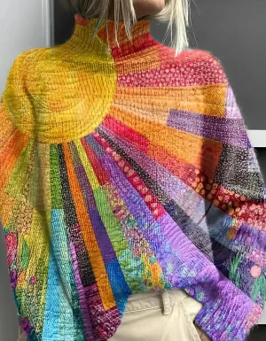 Alyssa  Abstract Knit Turtleneck