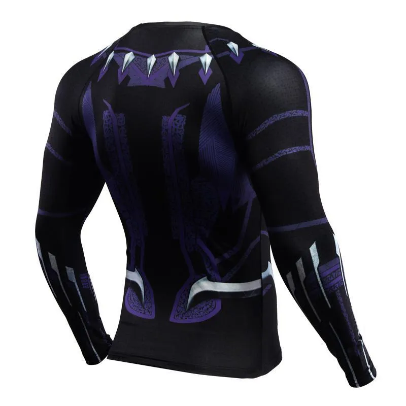 Avengers 3 BLACK PANTHER Long Sleeve Compression Shirt for Men