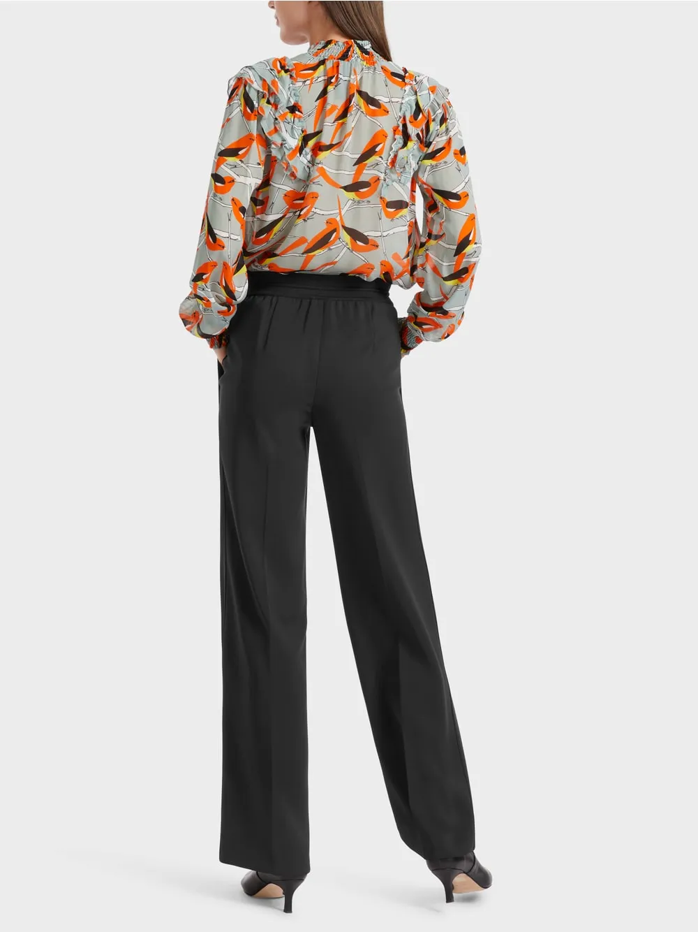 black straight leg pants
