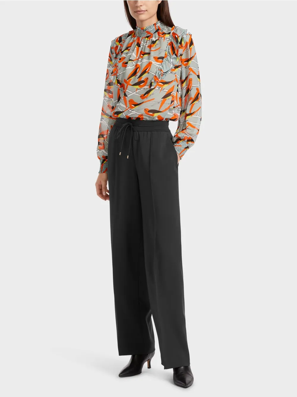 black straight leg pants