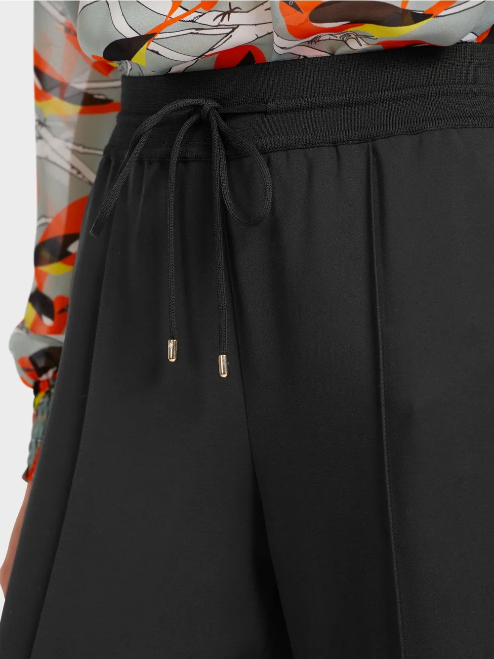 black straight leg pants