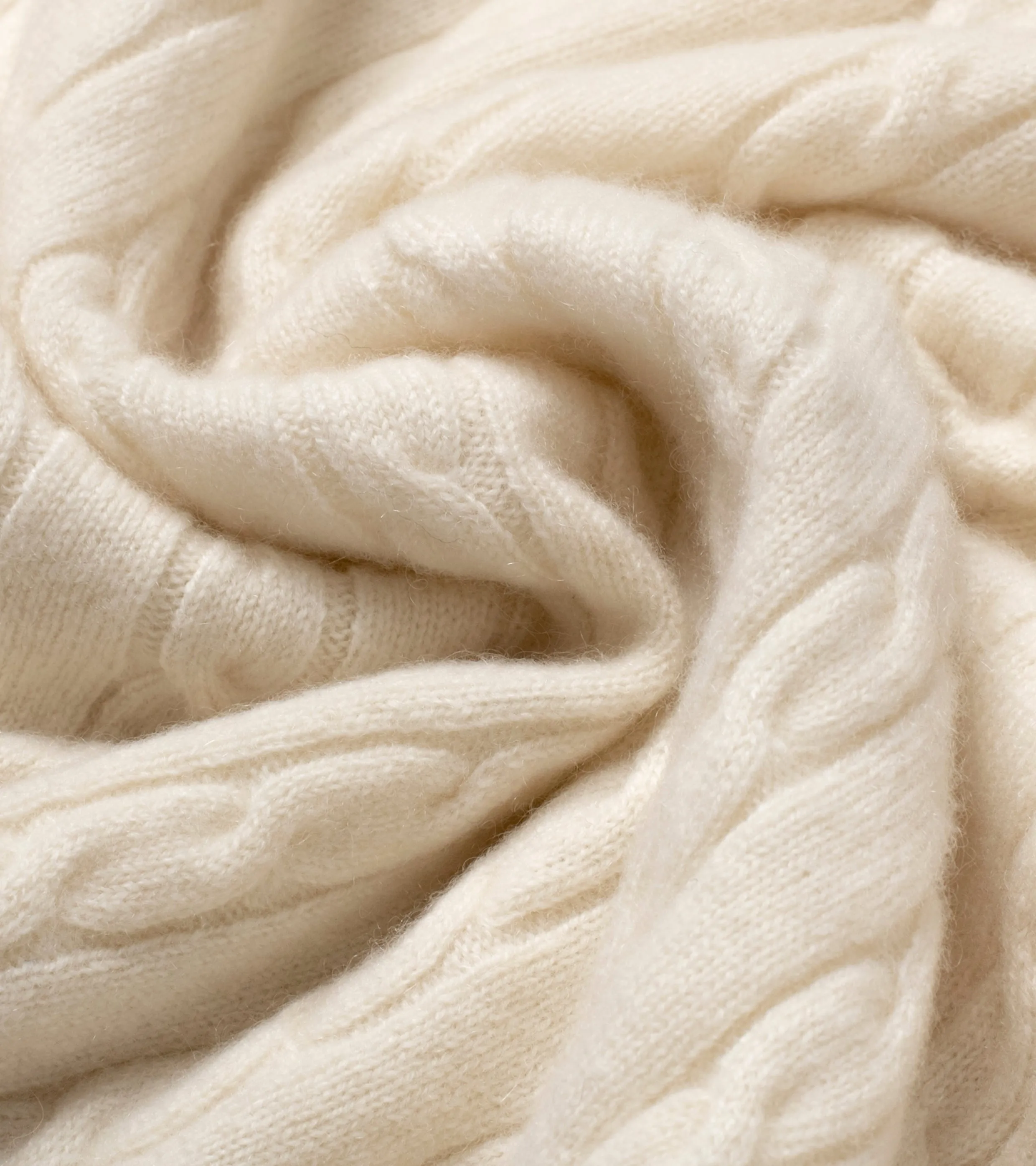 Cable-Knit Crewneck Pullover Ecru