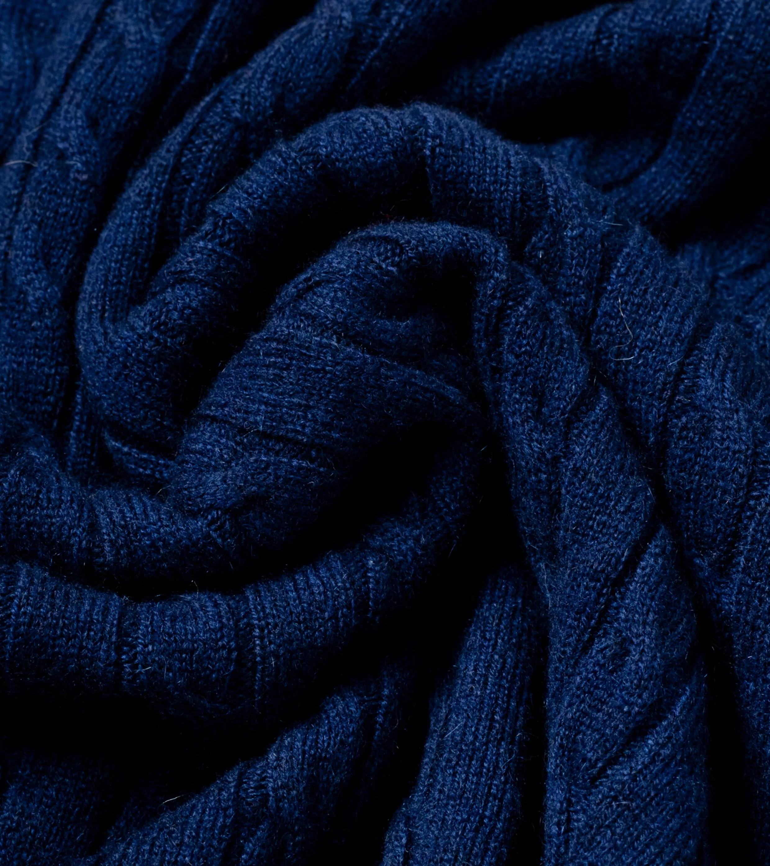 Cable-Knit Crewneck Pullover Inchiostro