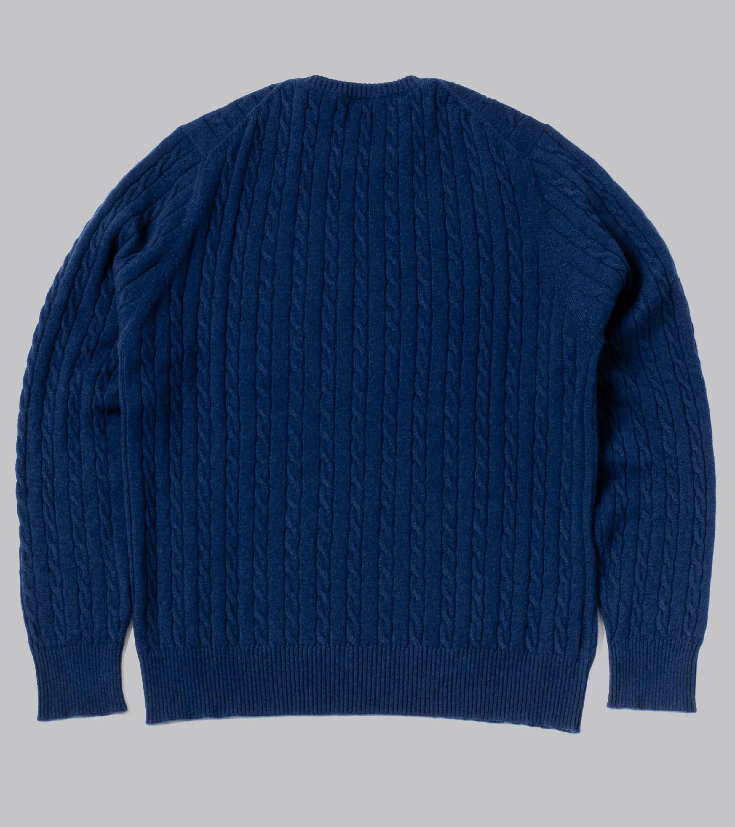 Cable-Knit Crewneck Pullover Inchiostro