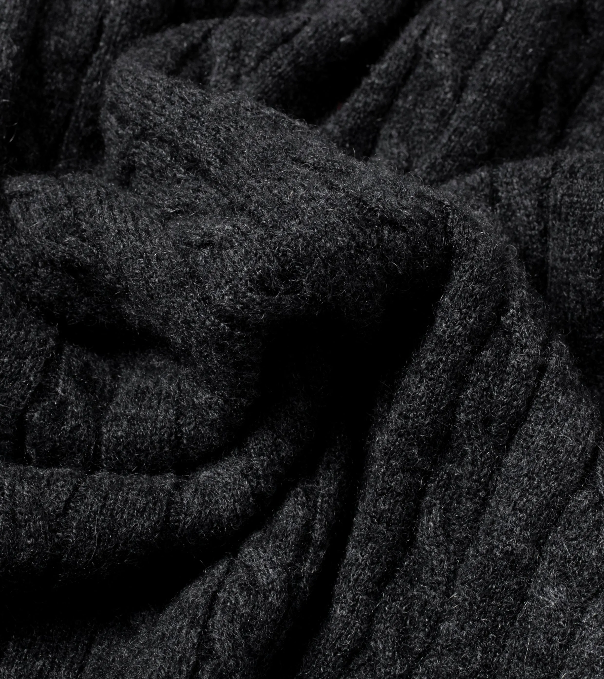 Cable-Knit Rollneck Pullover Charcoal