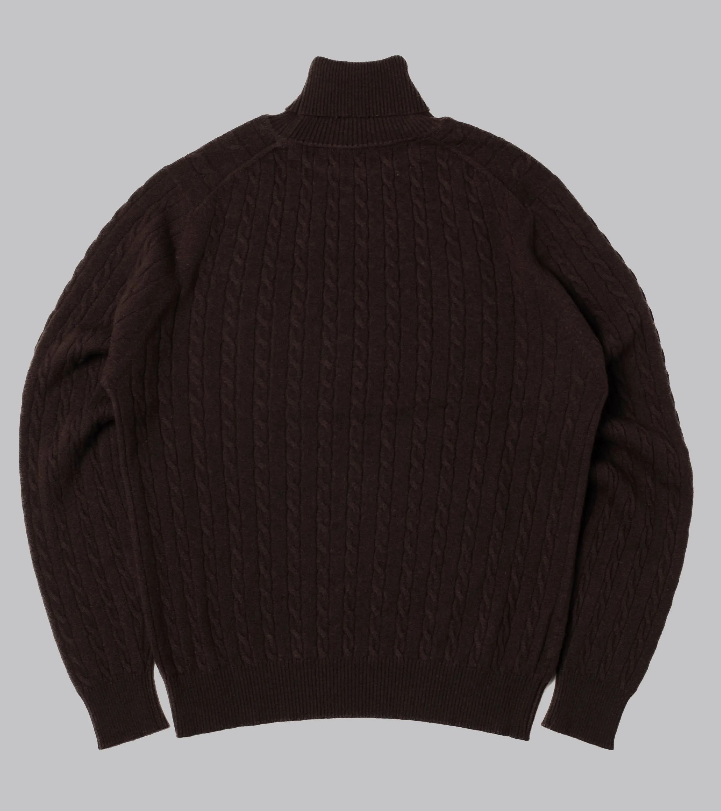 Cable-Knit Rollneck Pullover Ebony