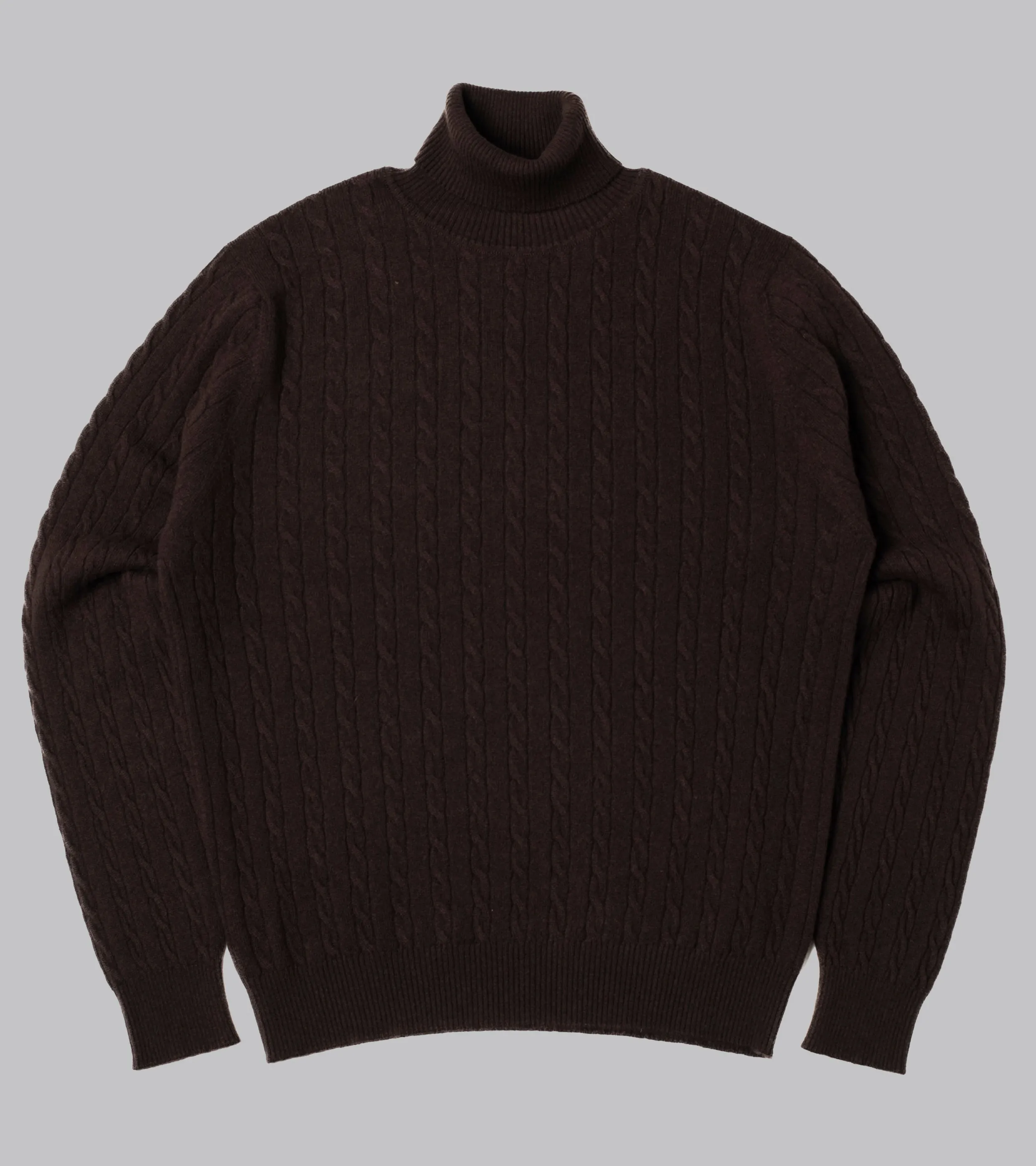 Cable-Knit Rollneck Pullover Ebony