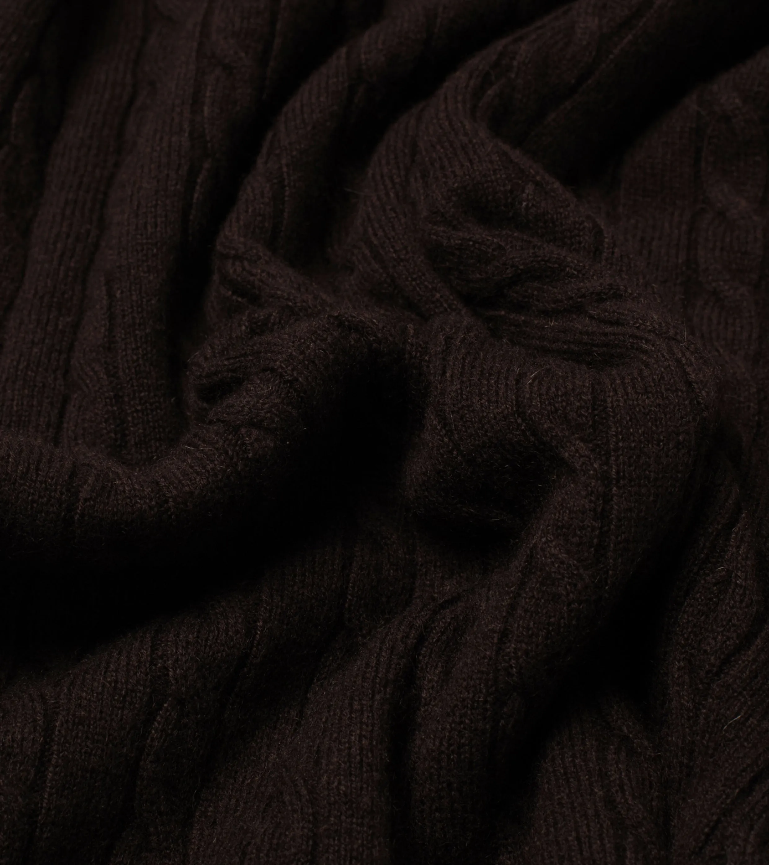 Cable-Knit Rollneck Pullover Ebony
