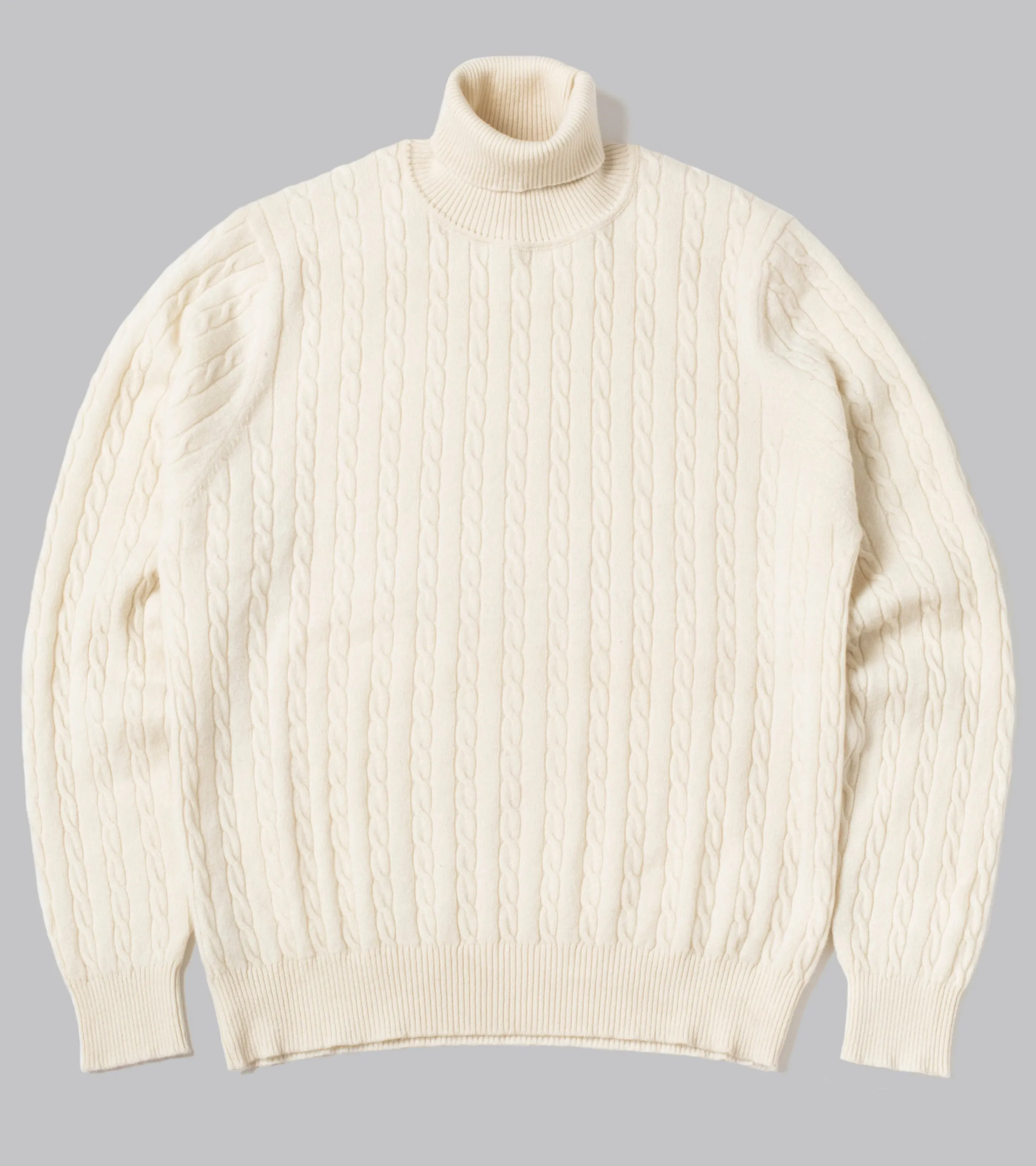 Cable-Knit Rollneck Pullover Ecru