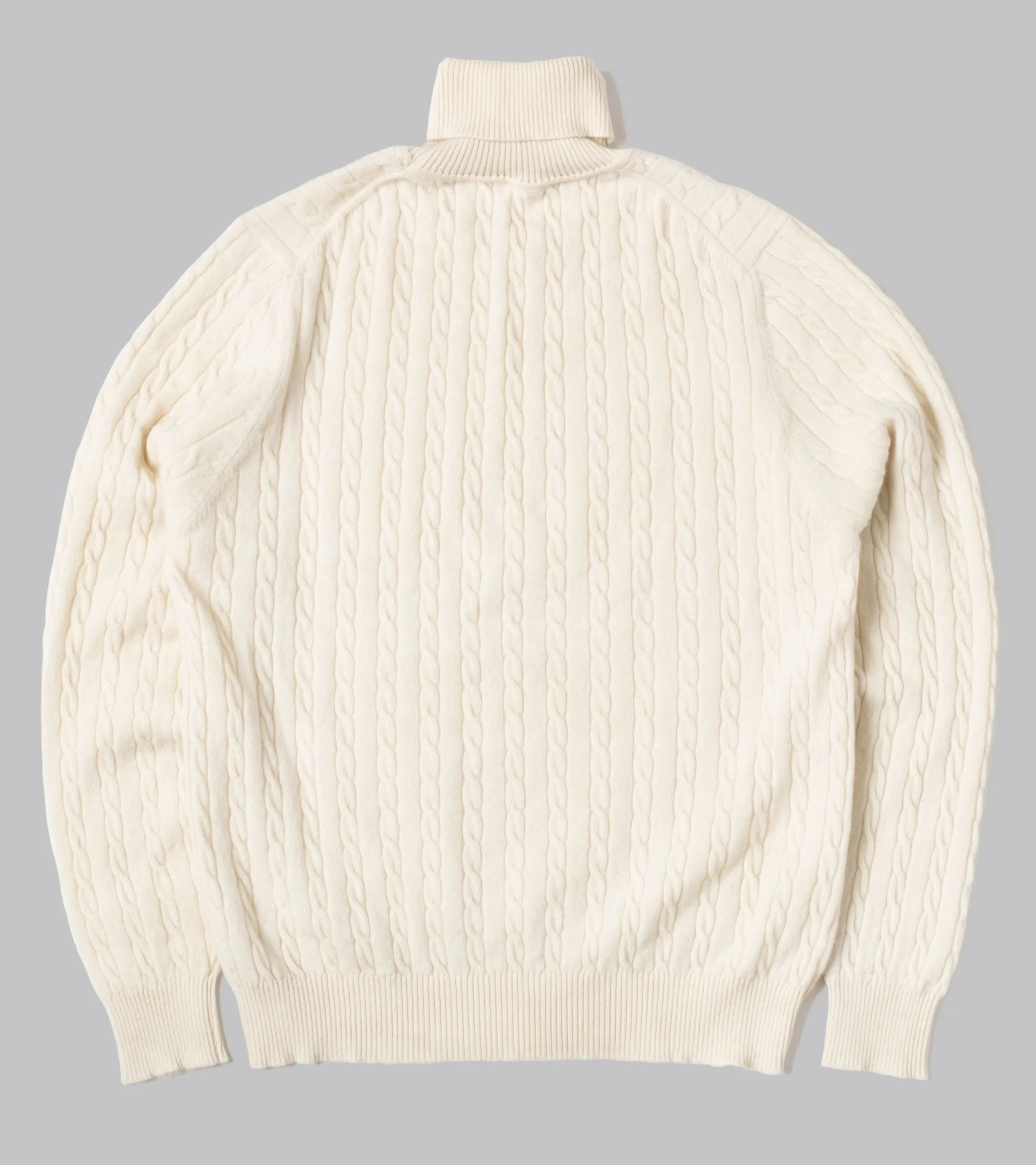 Cable-Knit Rollneck Pullover Ecru