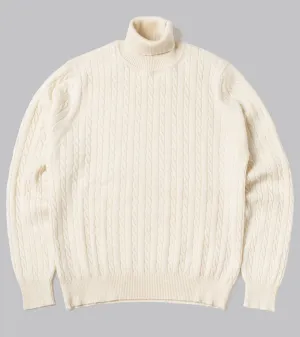 Cable-Knit Rollneck Pullover Ecru
