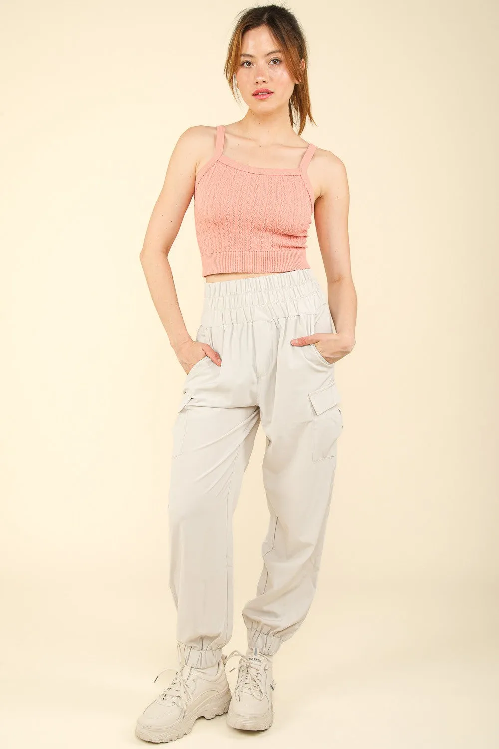 Cable Knit Seamless Cropped Cami