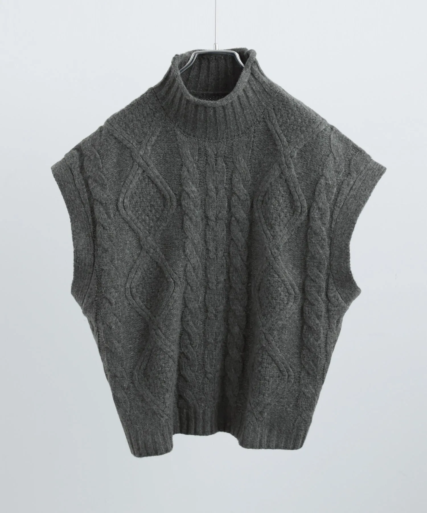 Cable Knit Turtleneck Vest