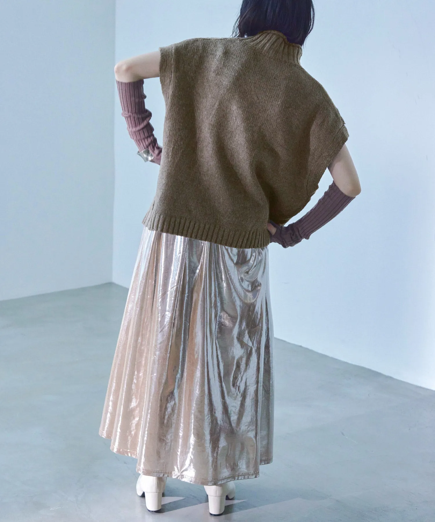 Cable Knit Turtleneck Vest