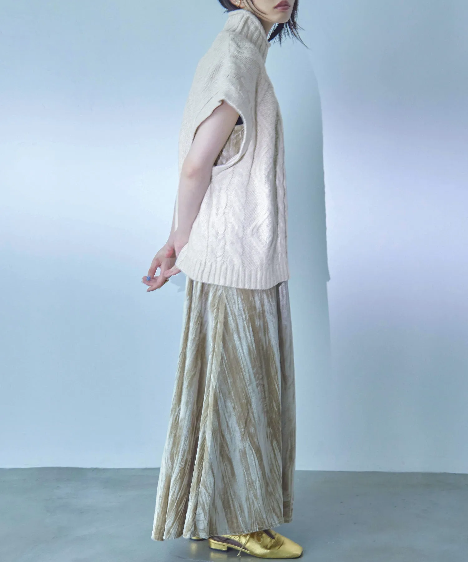 Cable Knit Turtleneck Vest