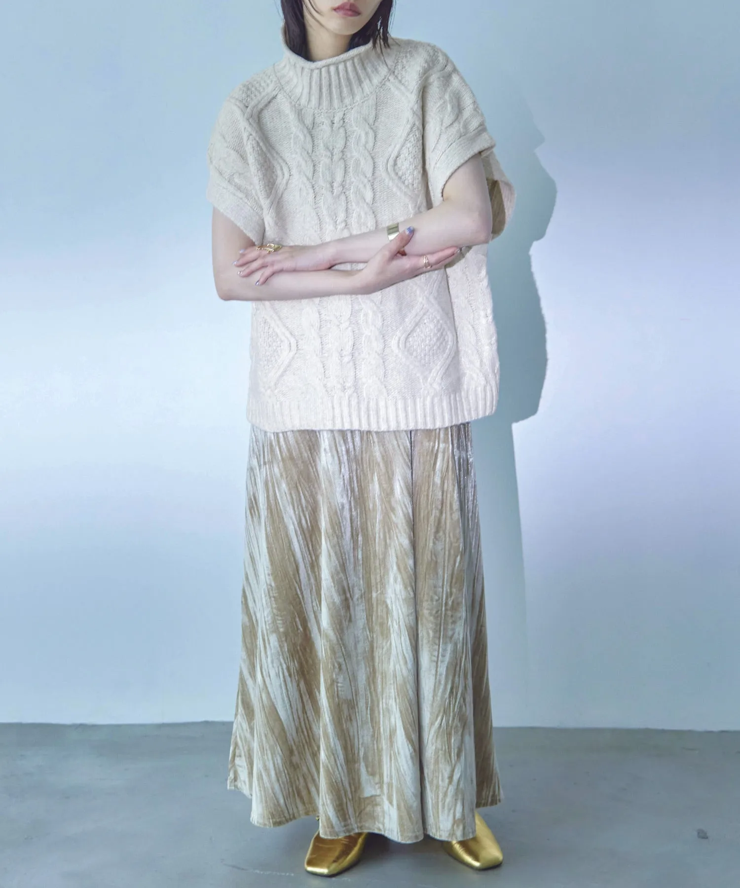 Cable Knit Turtleneck Vest
