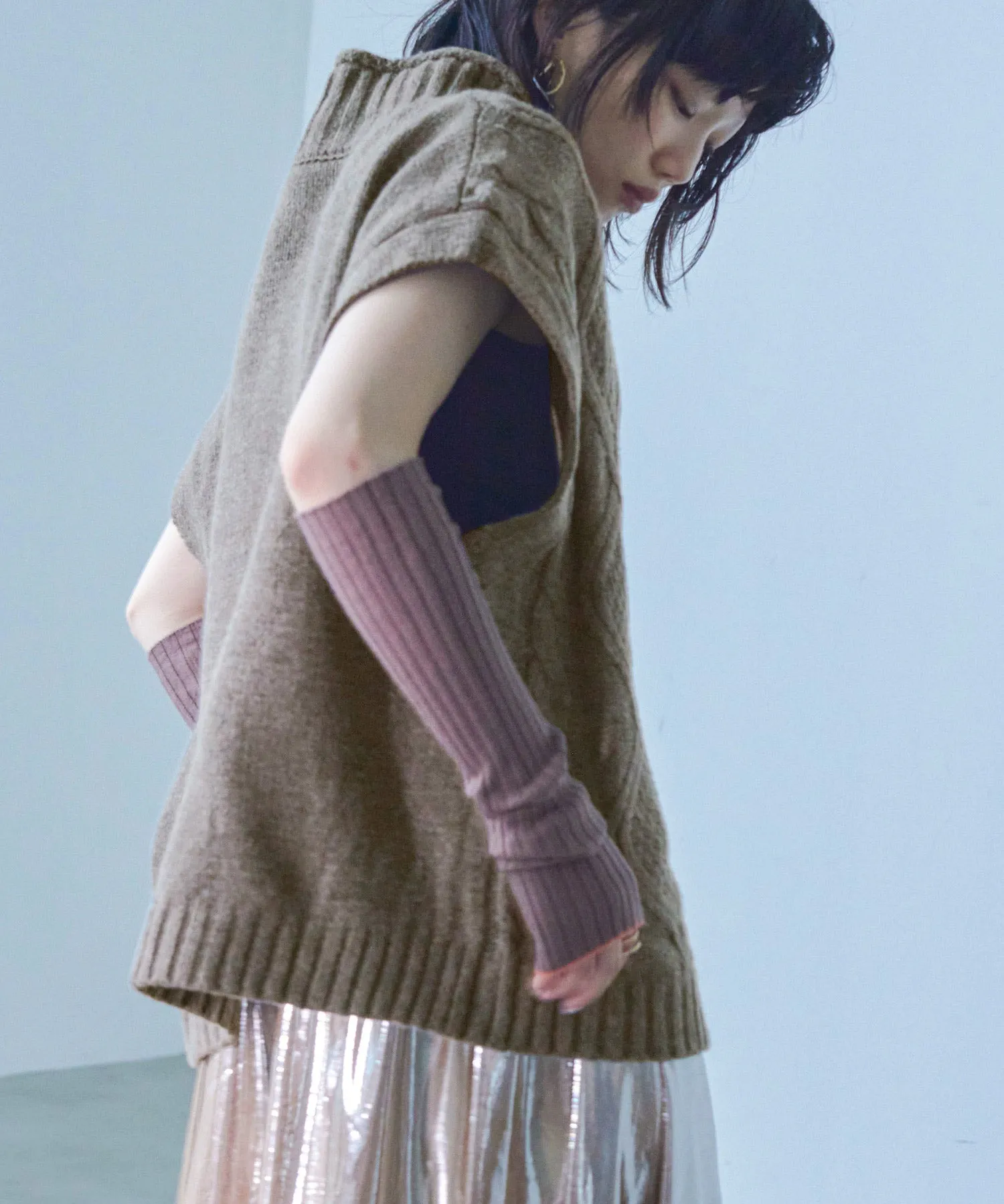 Cable Knit Turtleneck Vest