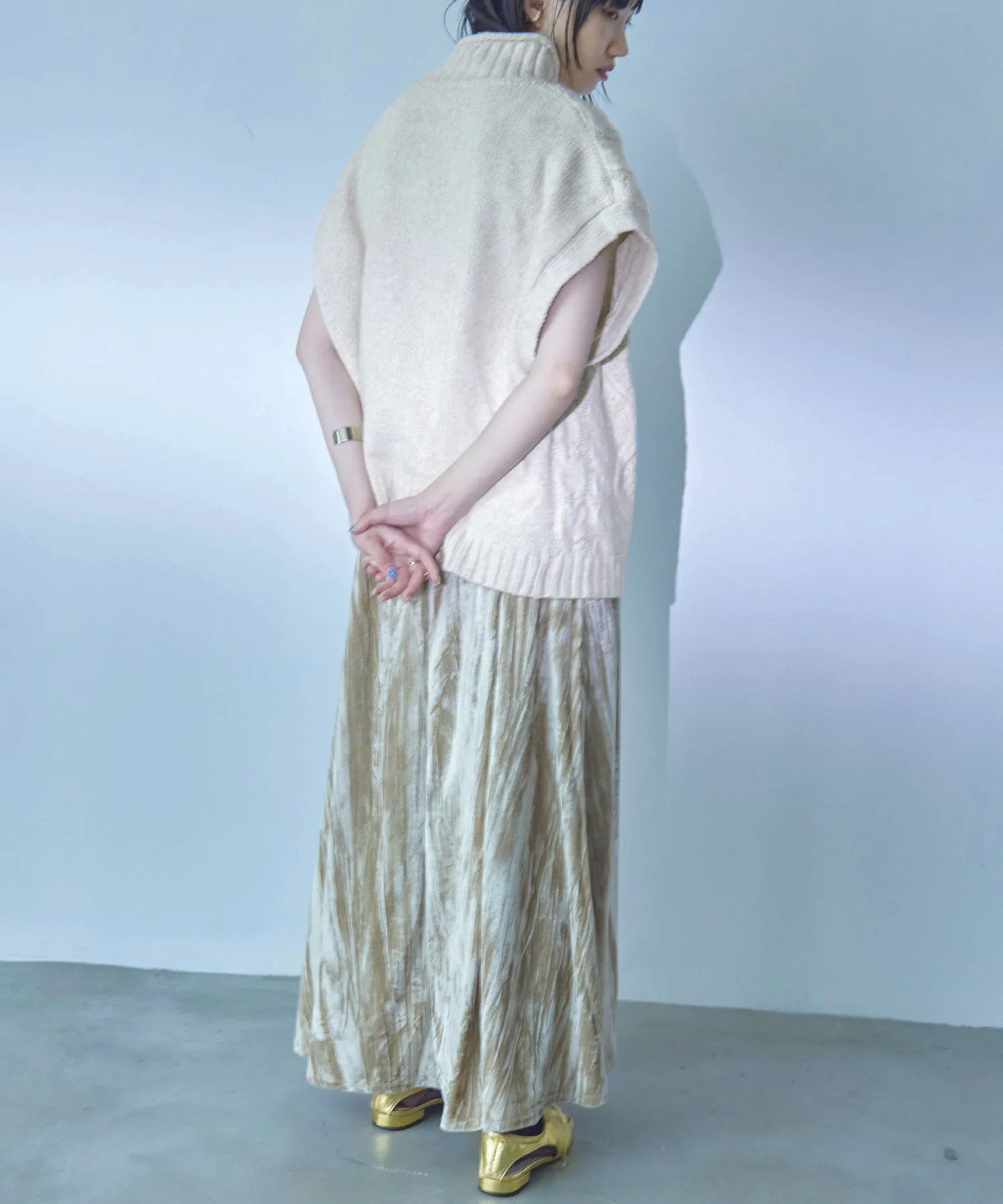 Cable Knit Turtleneck Vest
