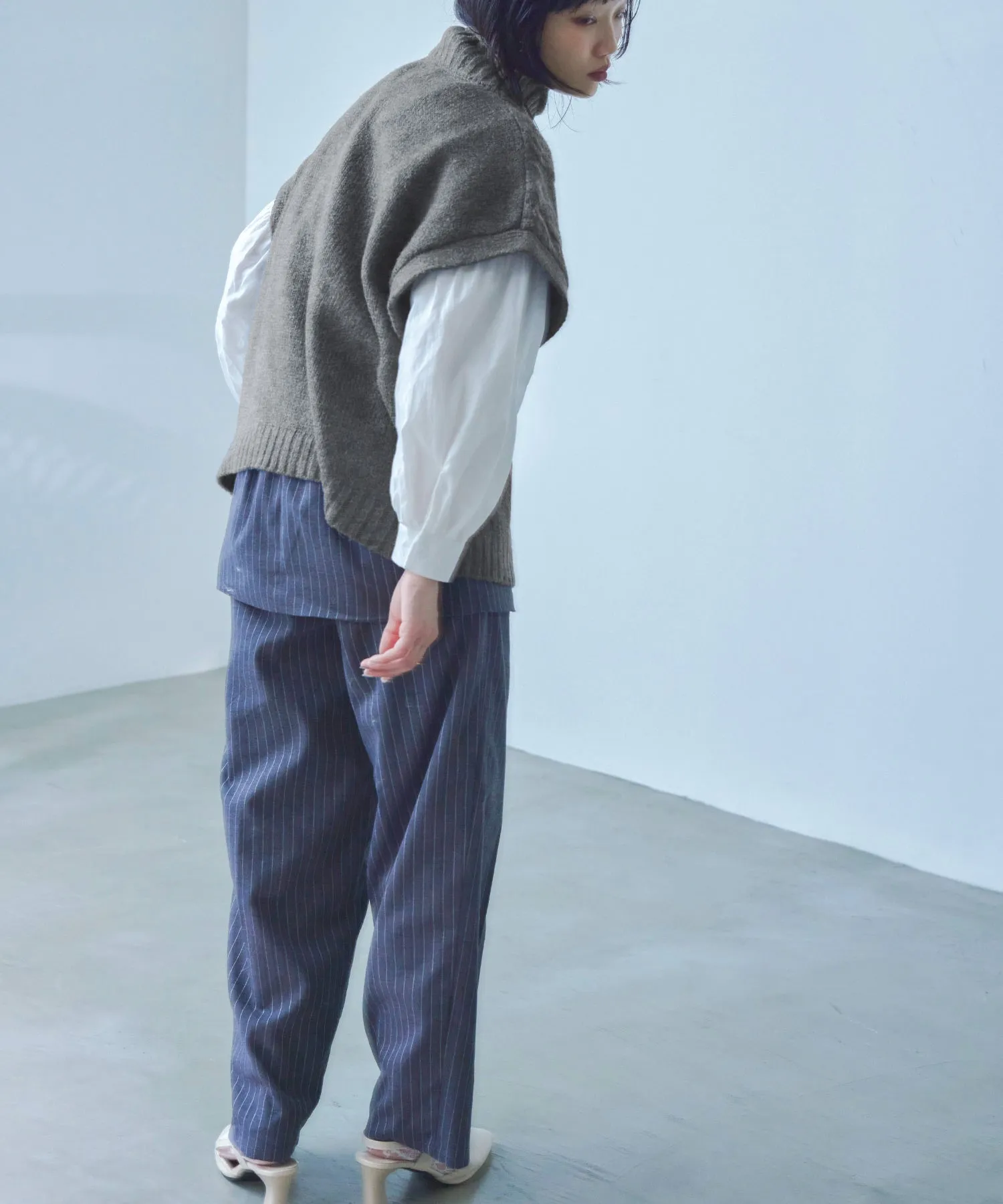 Cable Knit Turtleneck Vest