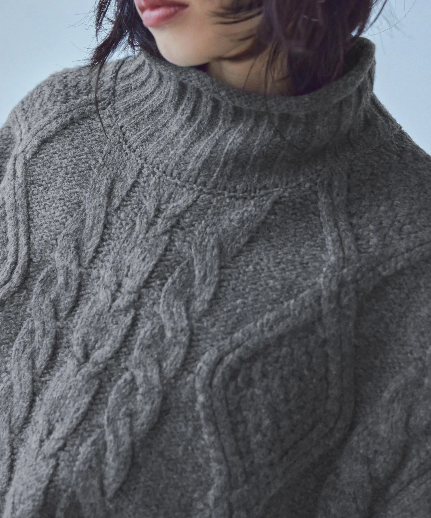 Cable Knit Turtleneck Vest