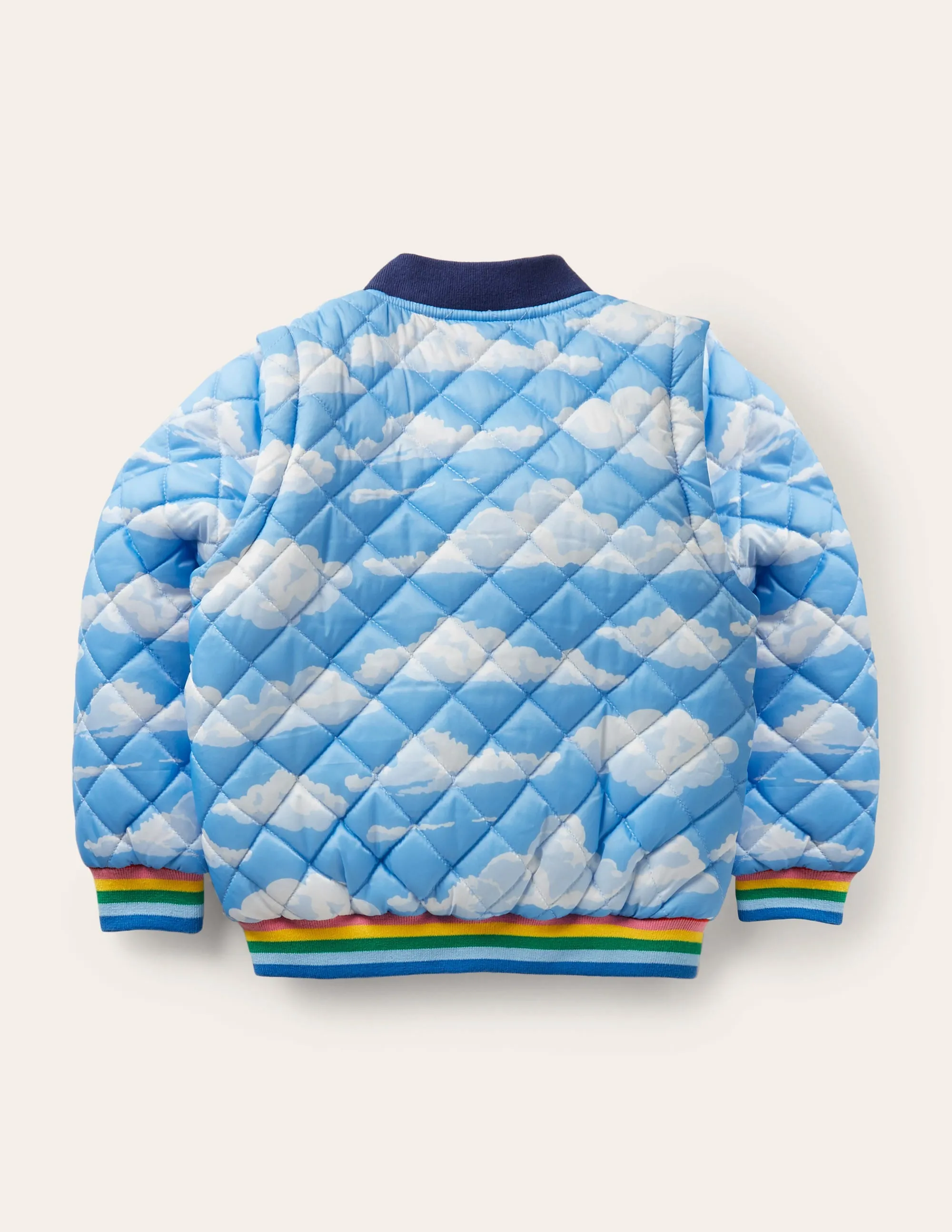 Cloud Bomber Jacket-Surfboard Blue Clouds