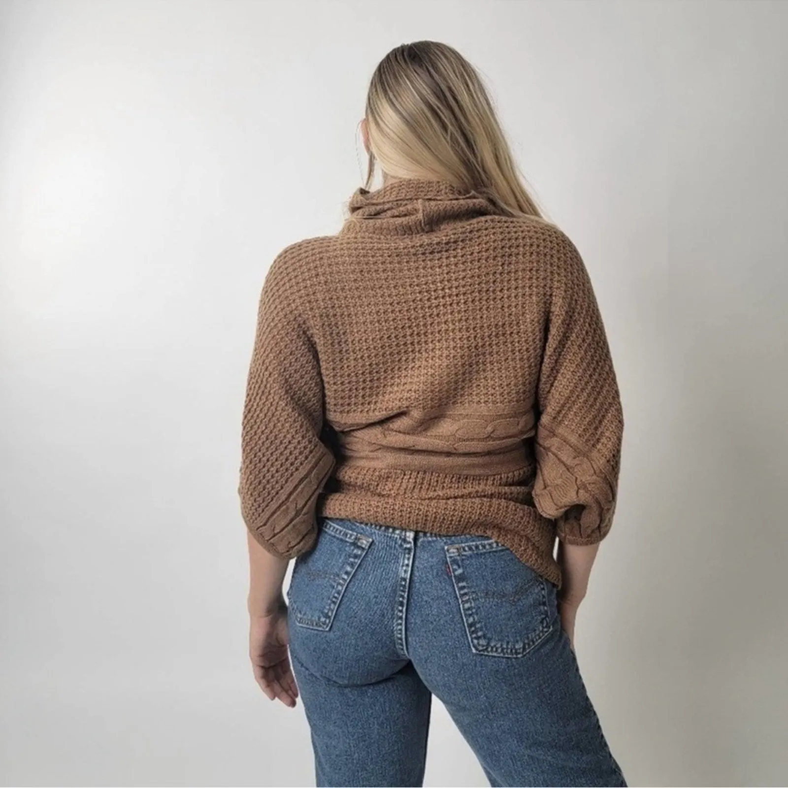 De Rothchild Knit Turtleneck Cowl Sweater