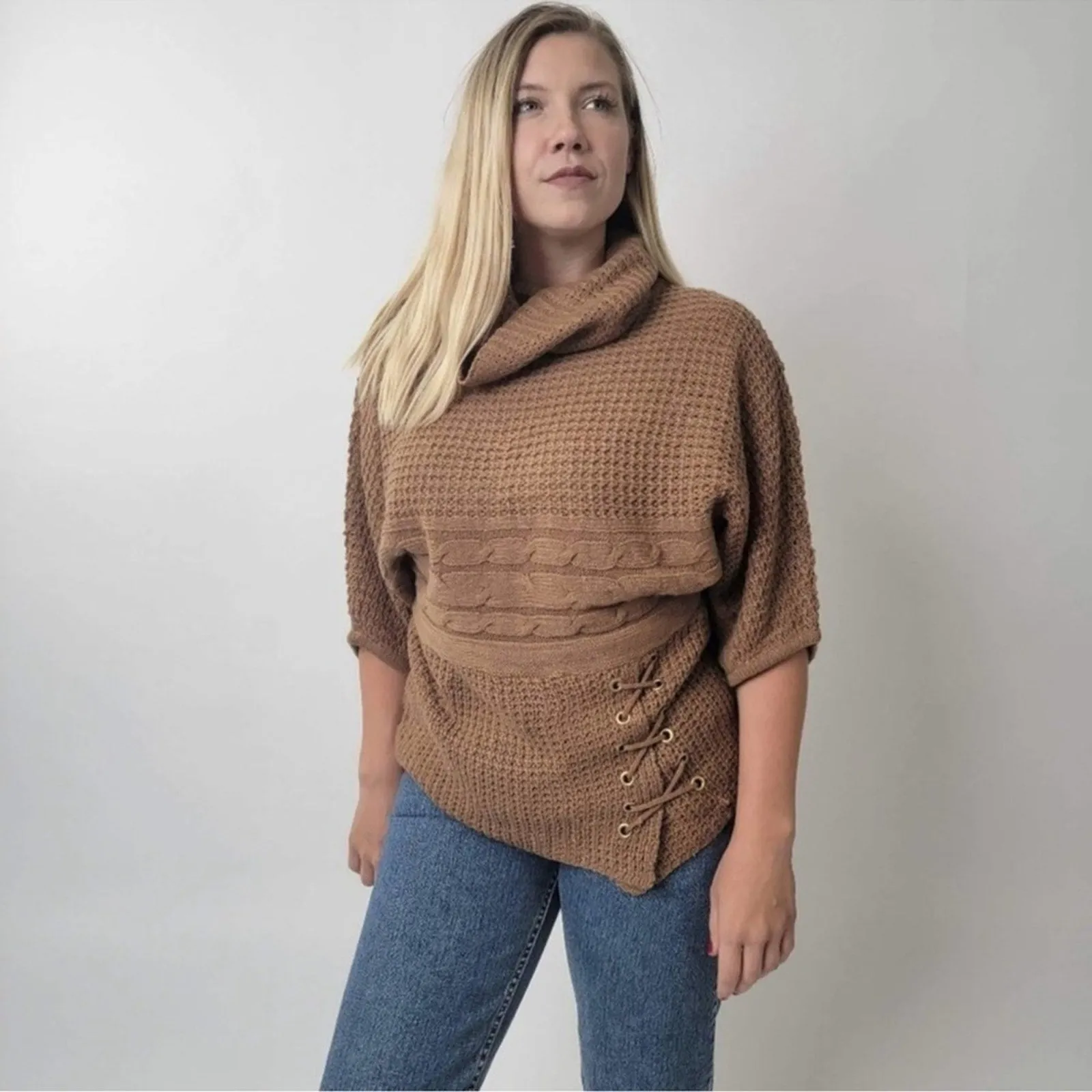 De Rothchild Knit Turtleneck Cowl Sweater