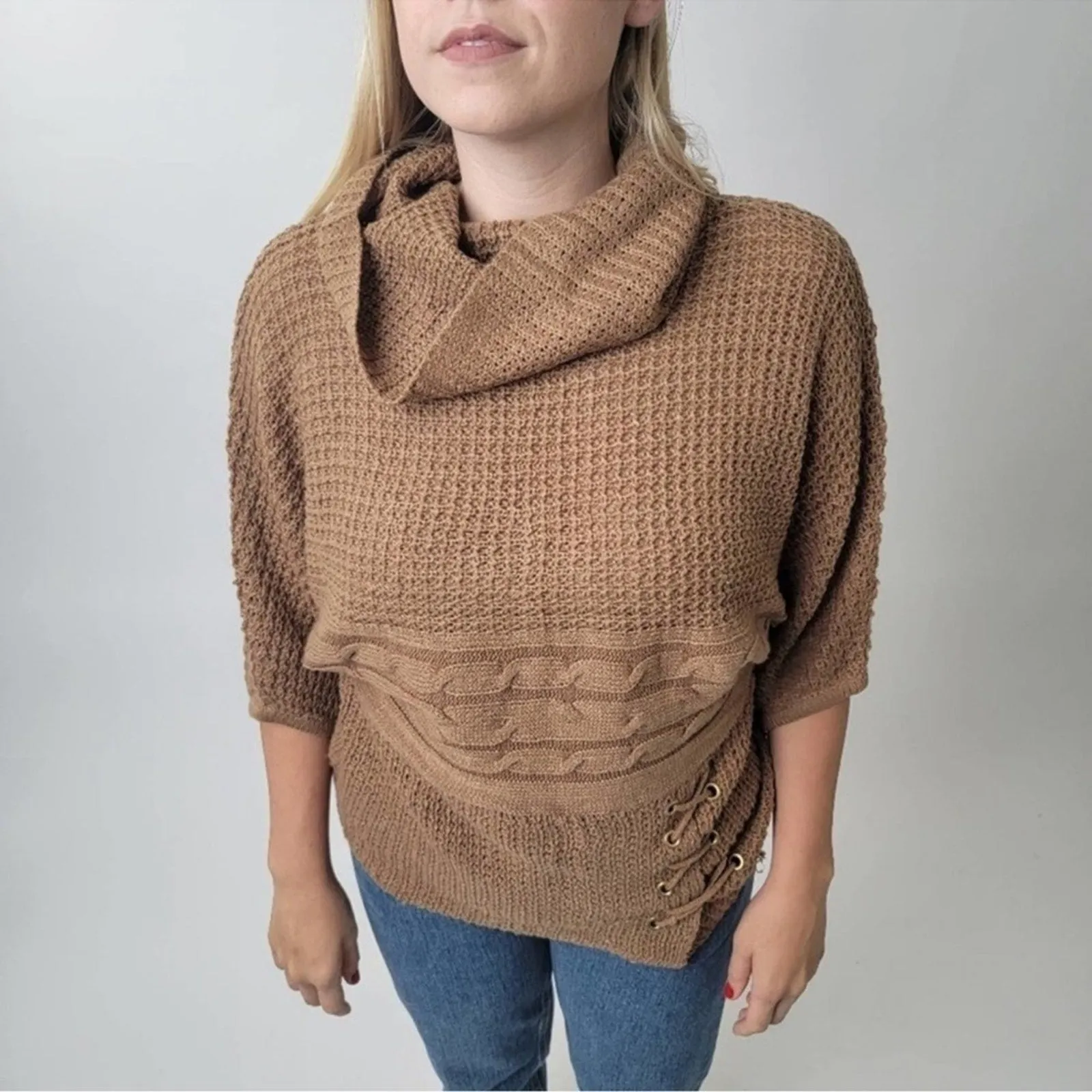 De Rothchild Knit Turtleneck Cowl Sweater