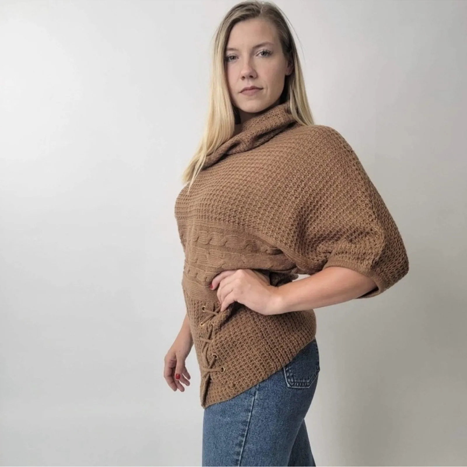 De Rothchild Knit Turtleneck Cowl Sweater