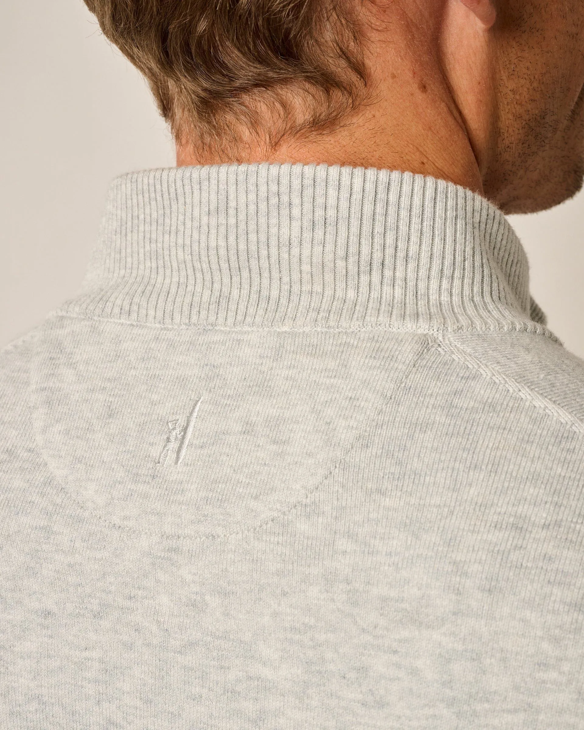 Desmond Plaited Cotton Blend 1/4 Zip Sweater
