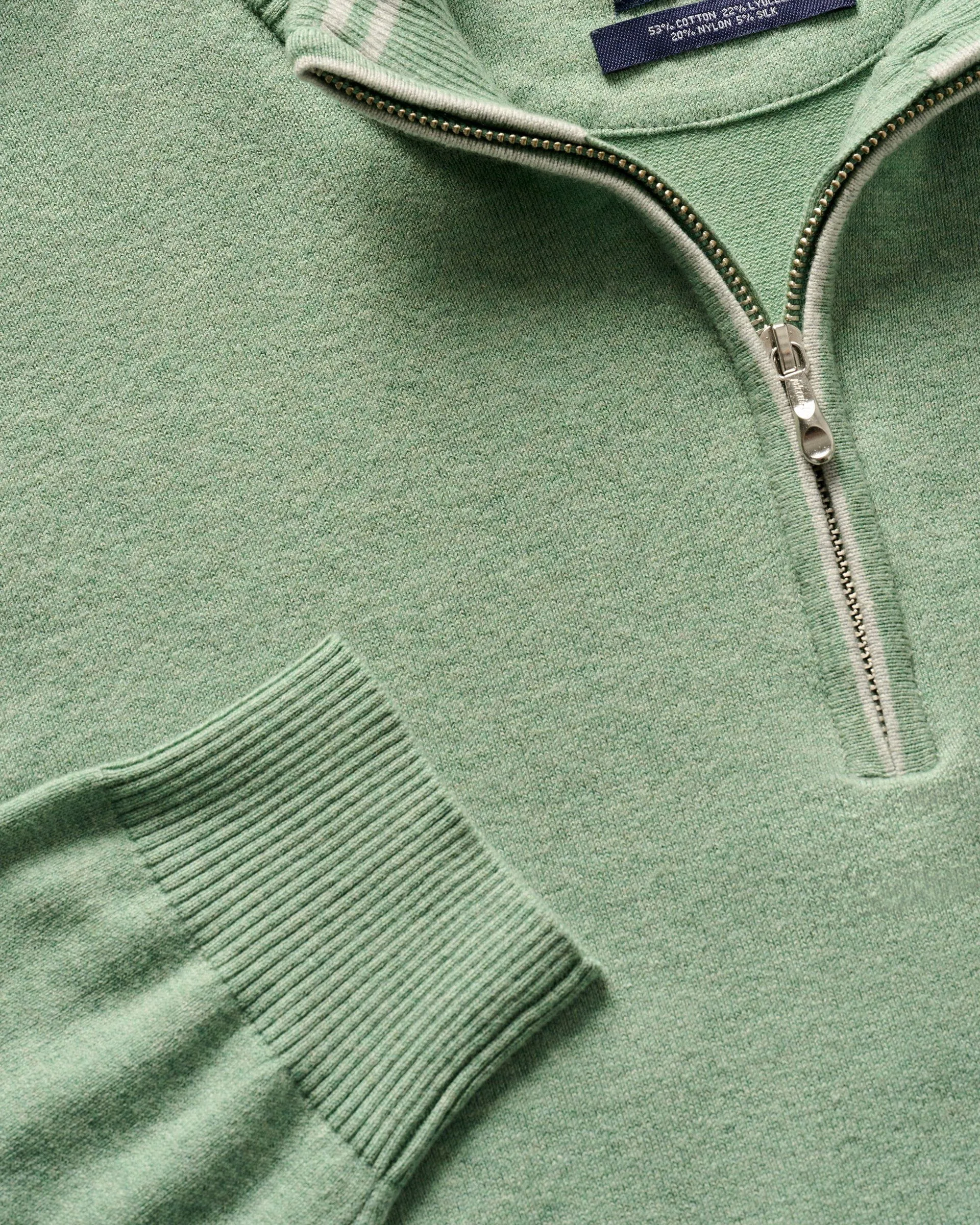 Desmond Plaited Cotton Blend 1/4 Zip Sweater