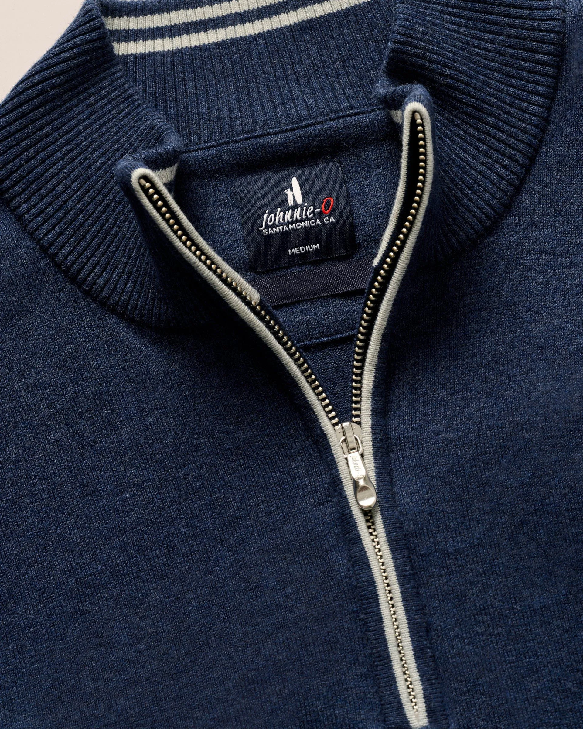 Desmond Plaited Cotton Blend 1/4 Zip Sweater