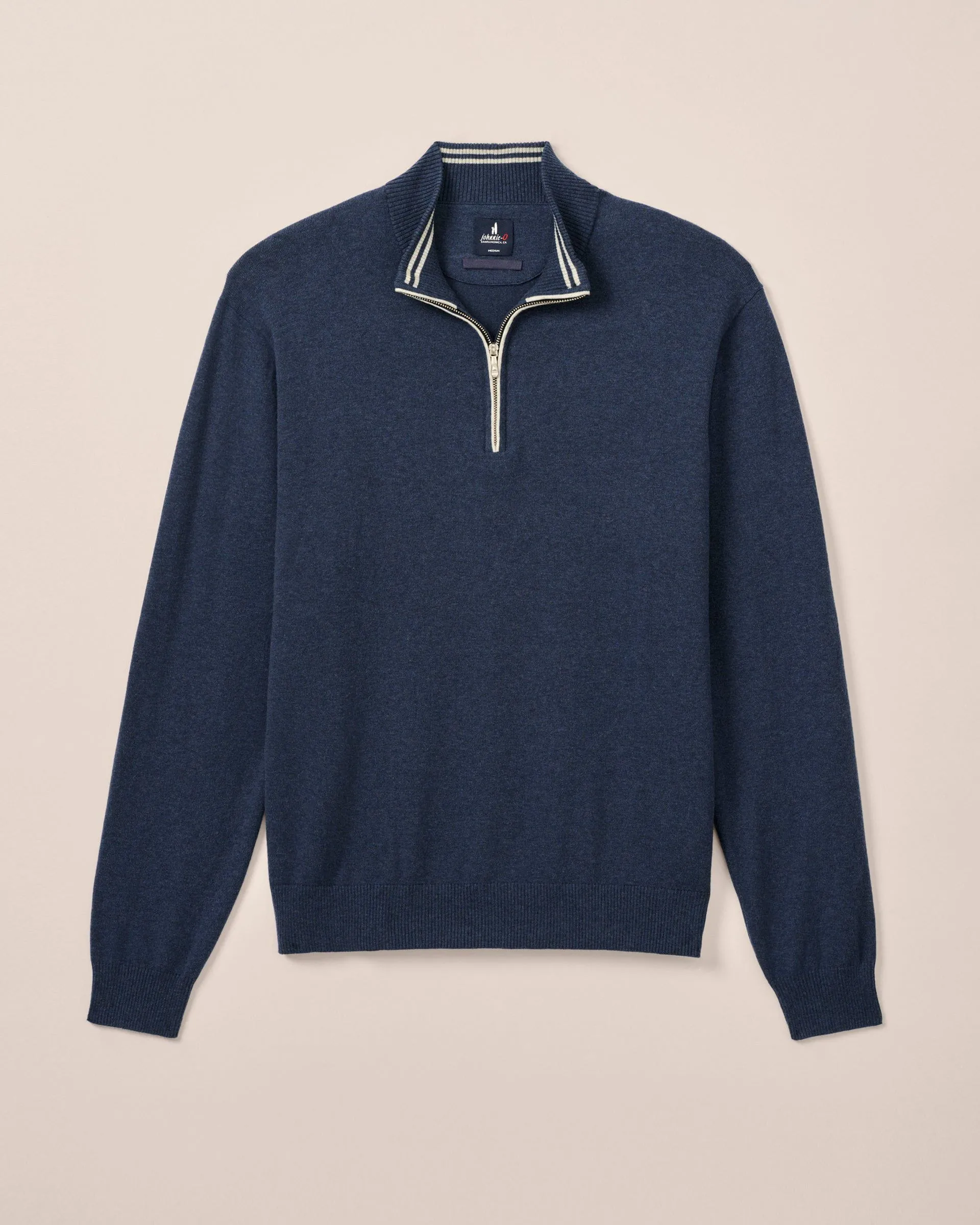 Desmond Plaited Cotton Blend 1/4 Zip Sweater