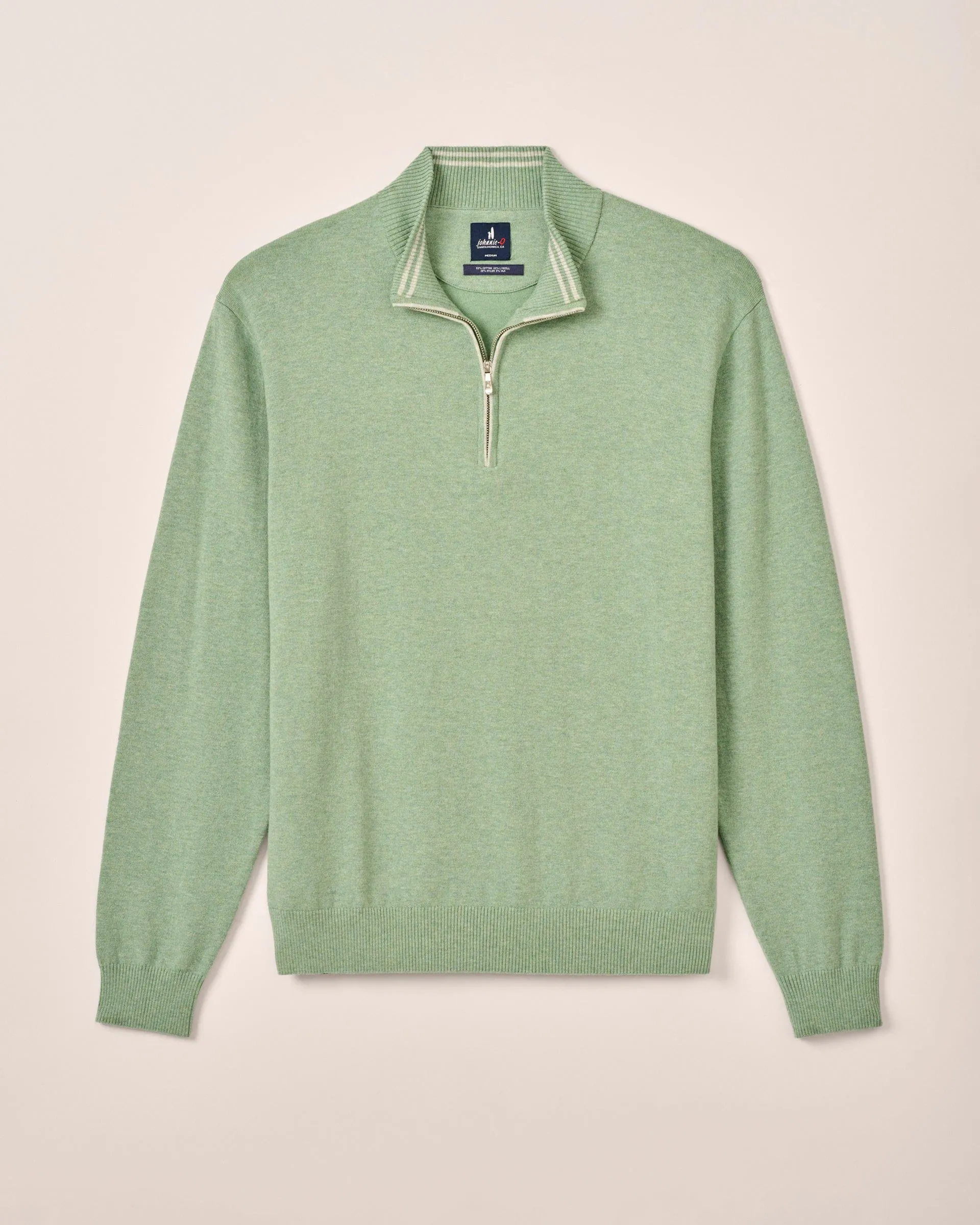 Desmond Plaited Cotton Blend 1/4 Zip Sweater