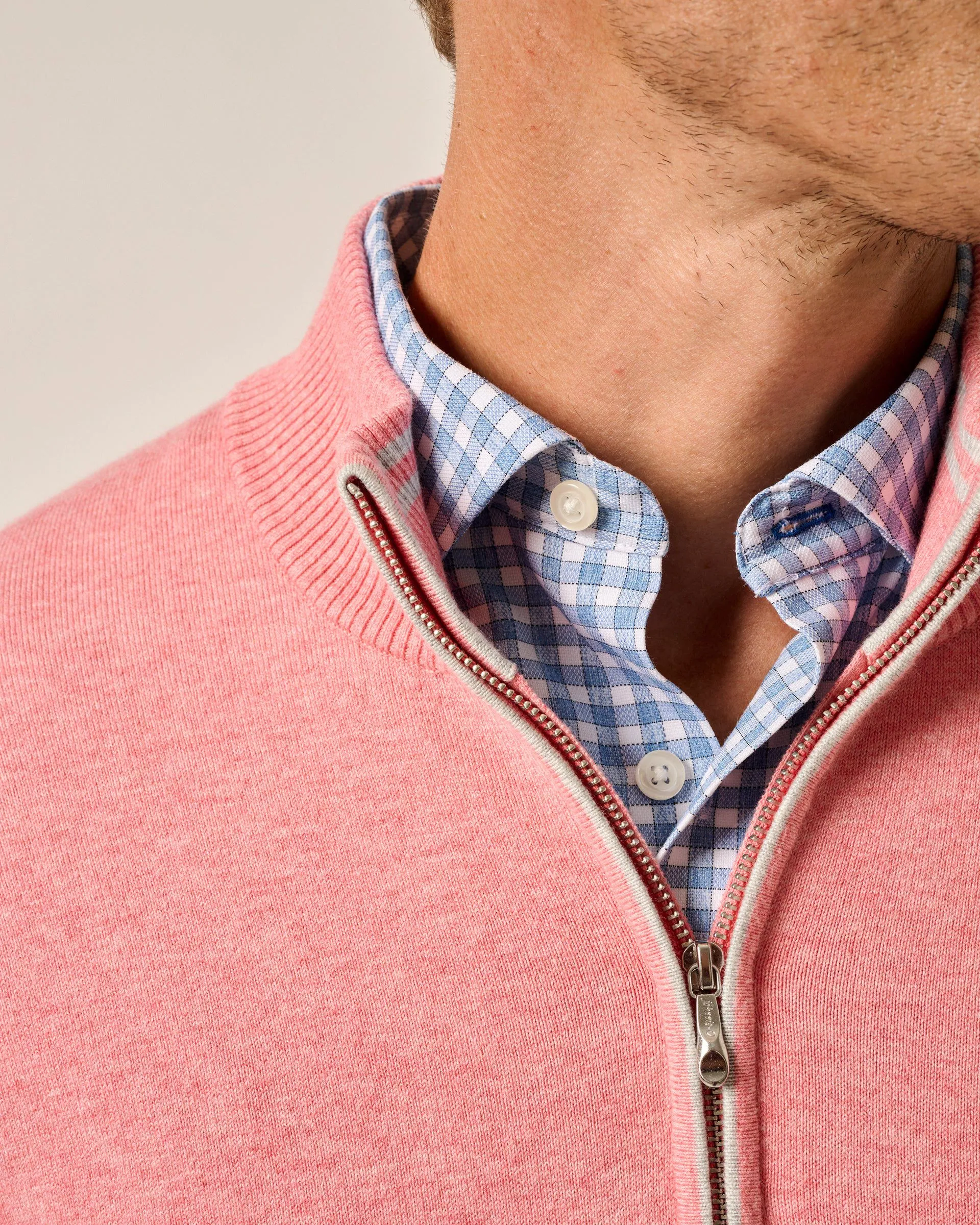 Desmond Plaited Cotton Blend 1/4 Zip Sweater