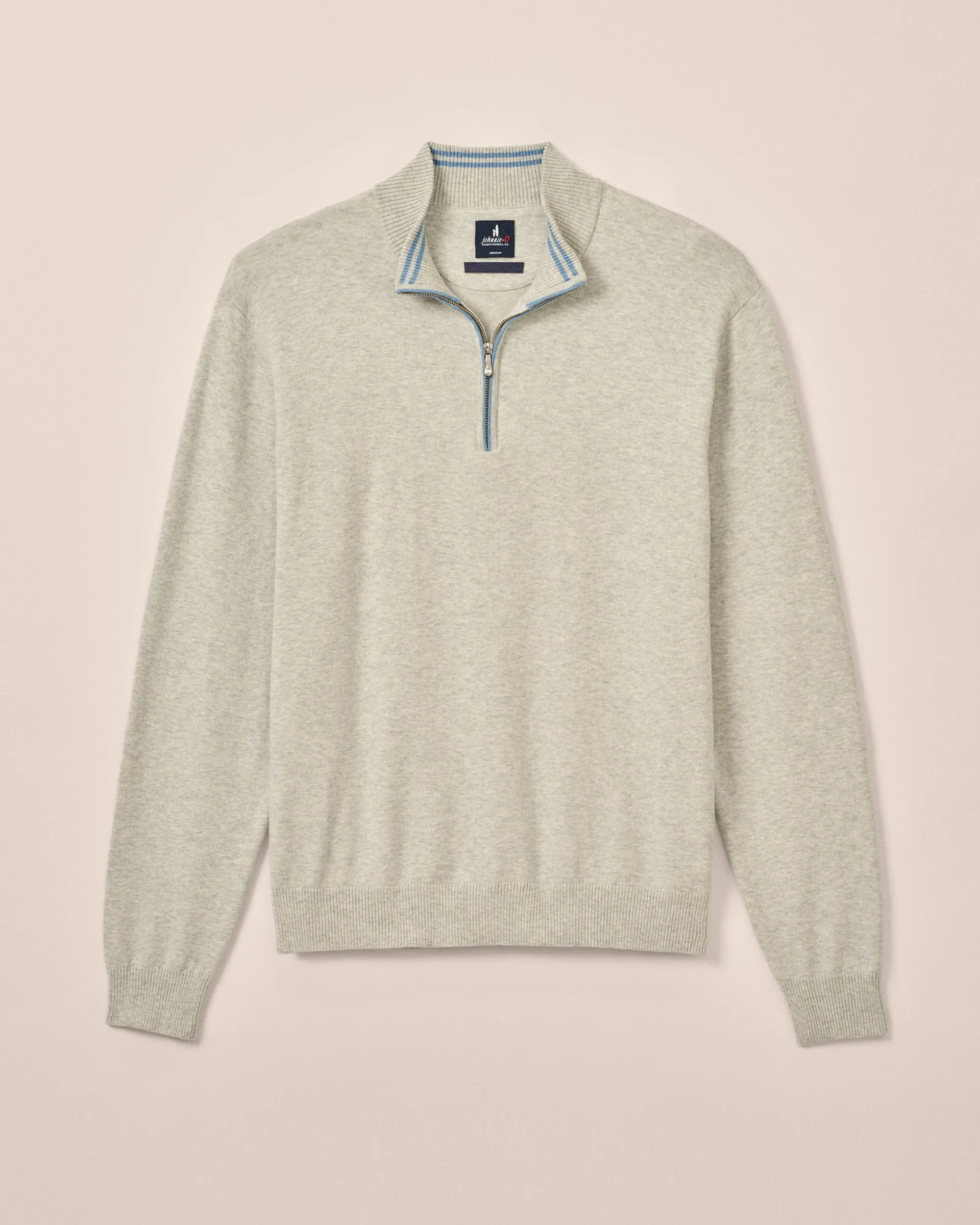Desmond Plaited Cotton Blend 1/4 Zip Sweater