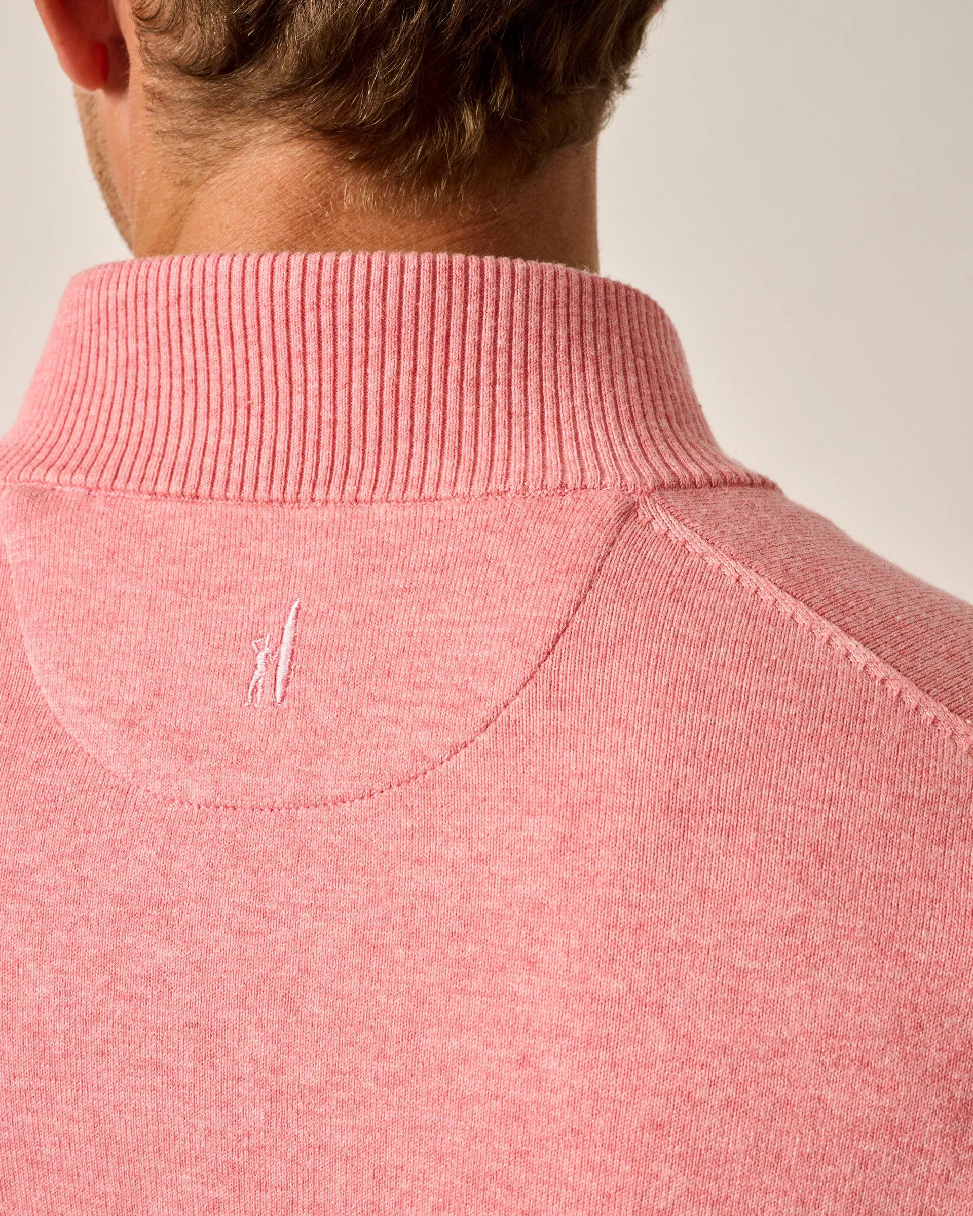 Desmond Plaited Cotton Blend 1/4 Zip Sweater