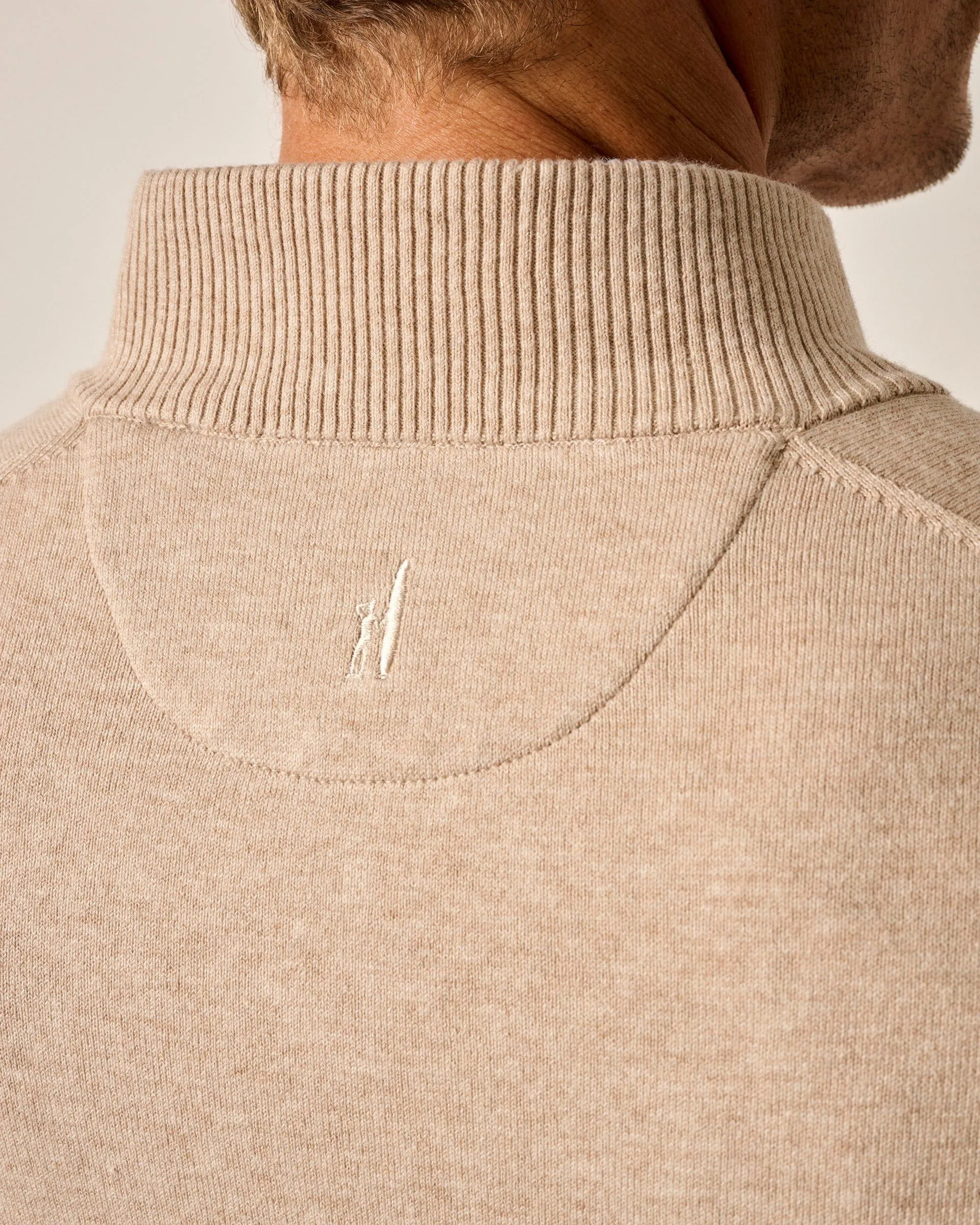 Desmond Plaited Cotton Blend 1/4 Zip Sweater