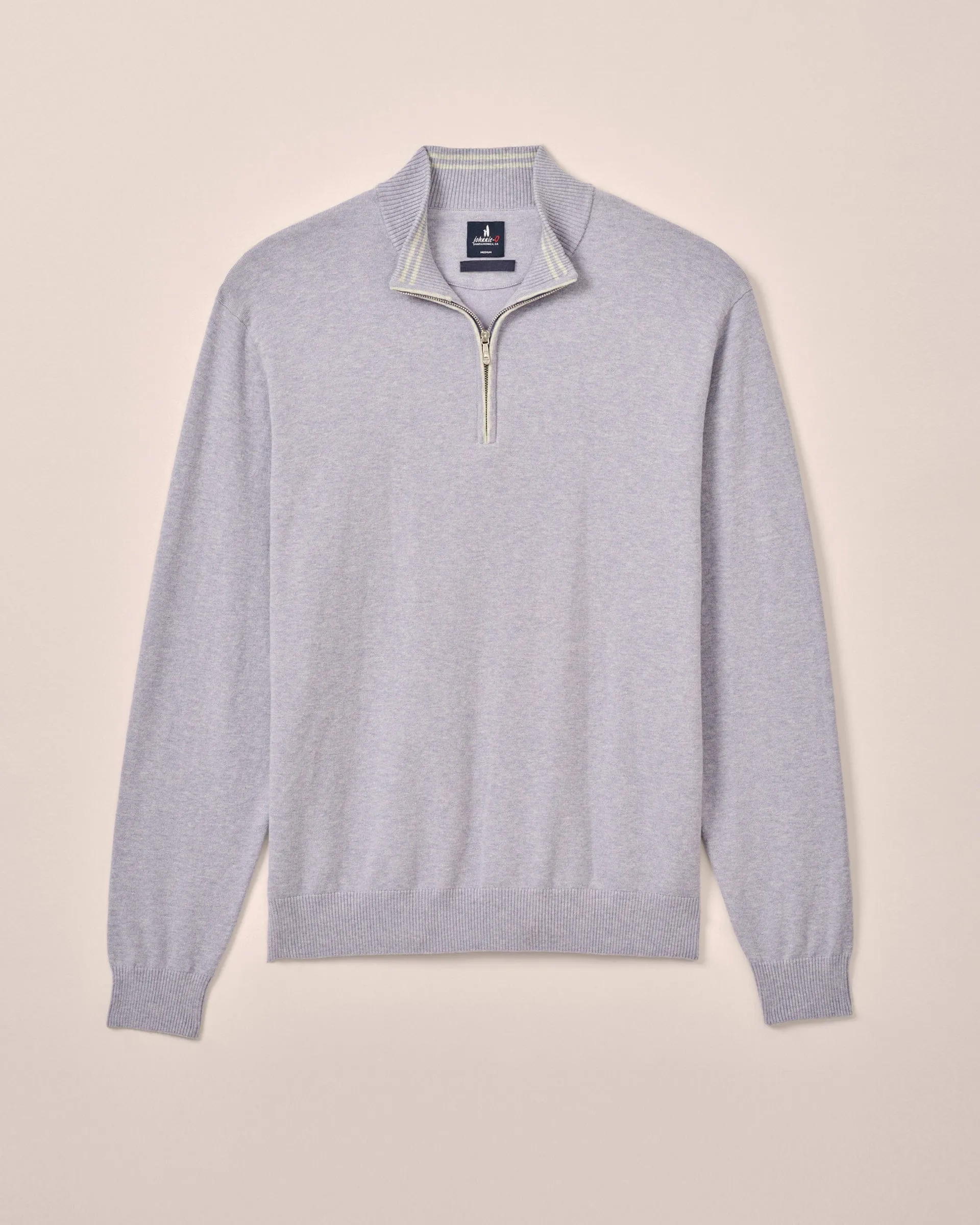 Desmond Plaited Cotton Blend 1/4 Zip Sweater