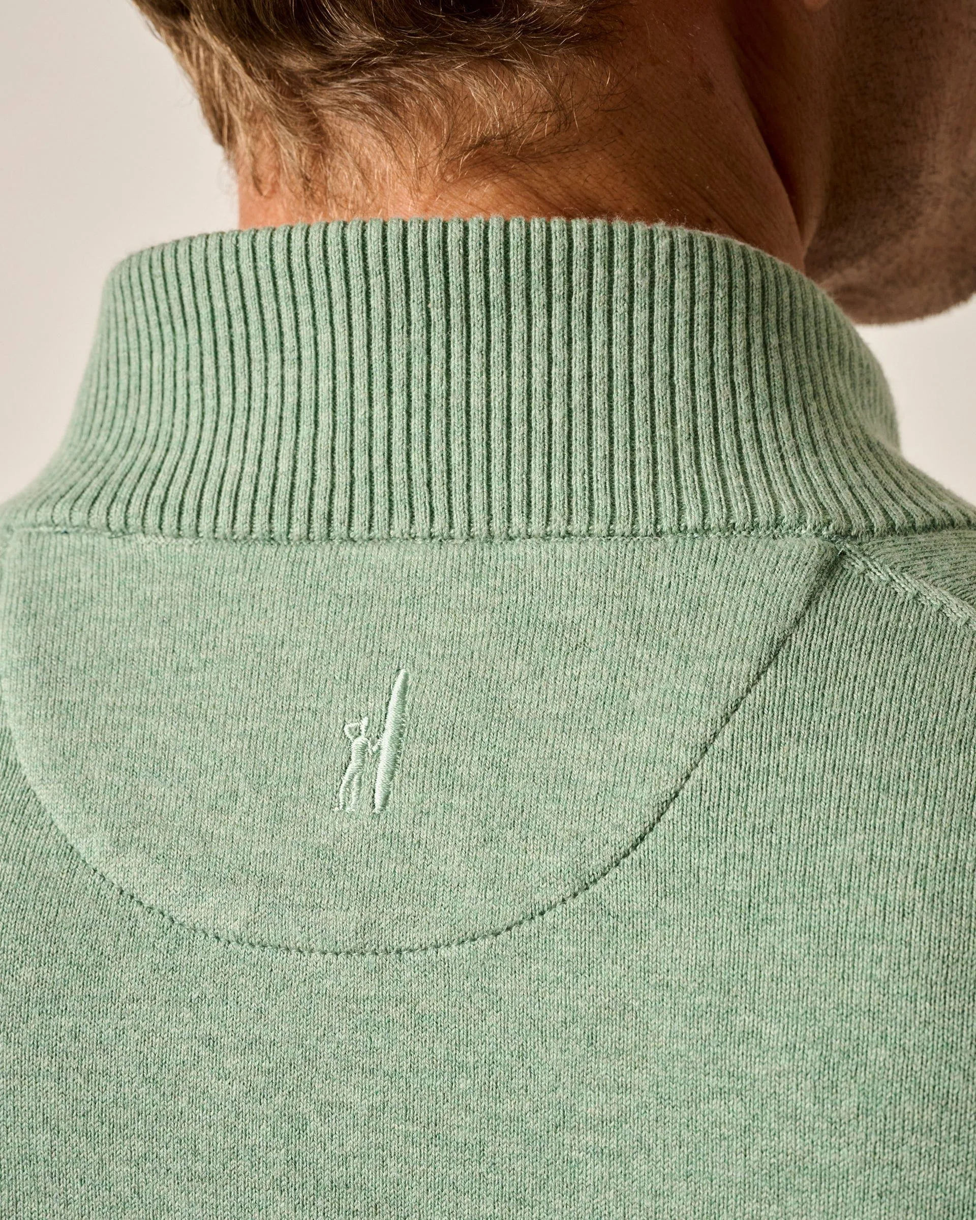 Desmond Plaited Cotton Blend 1/4 Zip Sweater