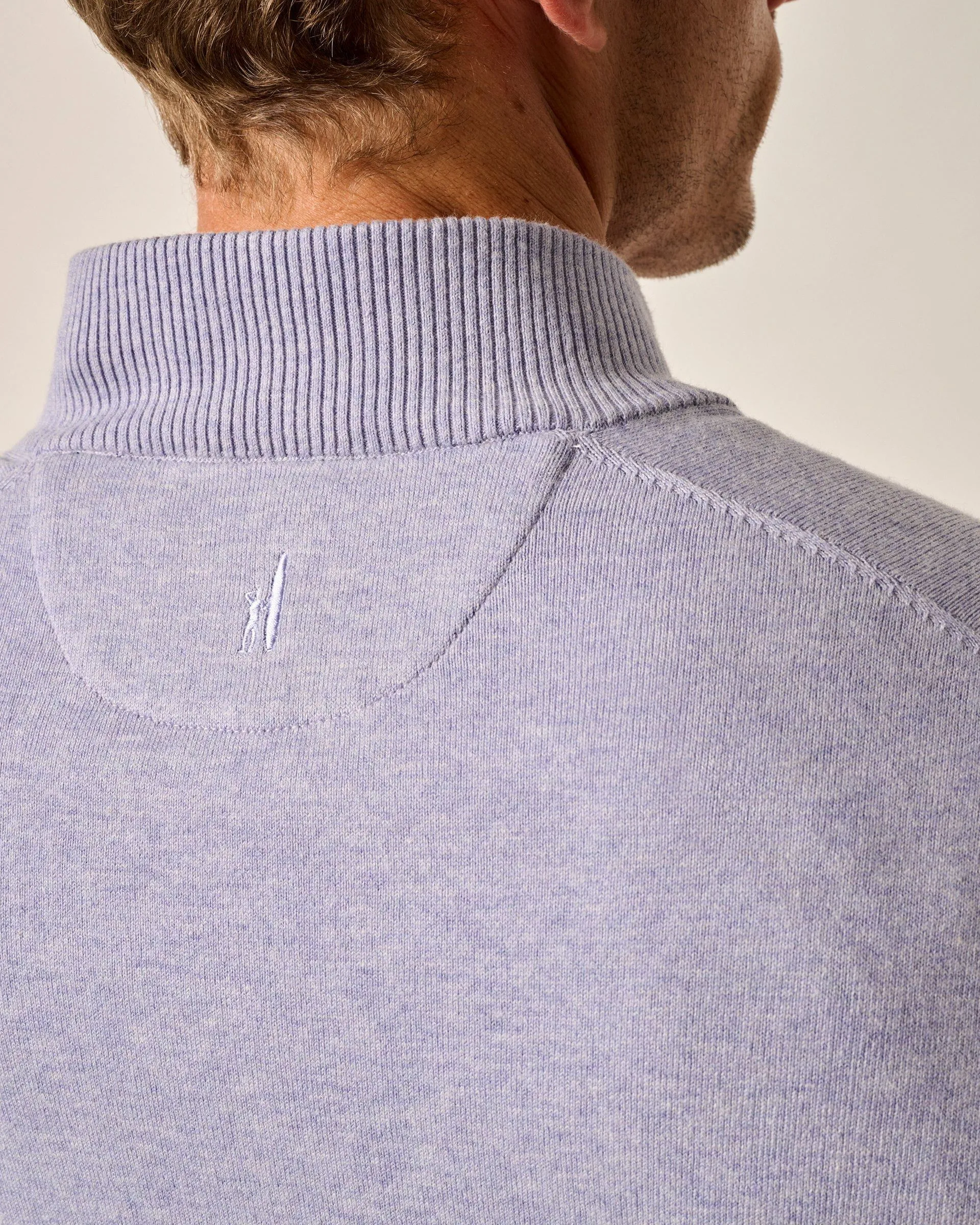 Desmond Plaited Cotton Blend 1/4 Zip Sweater