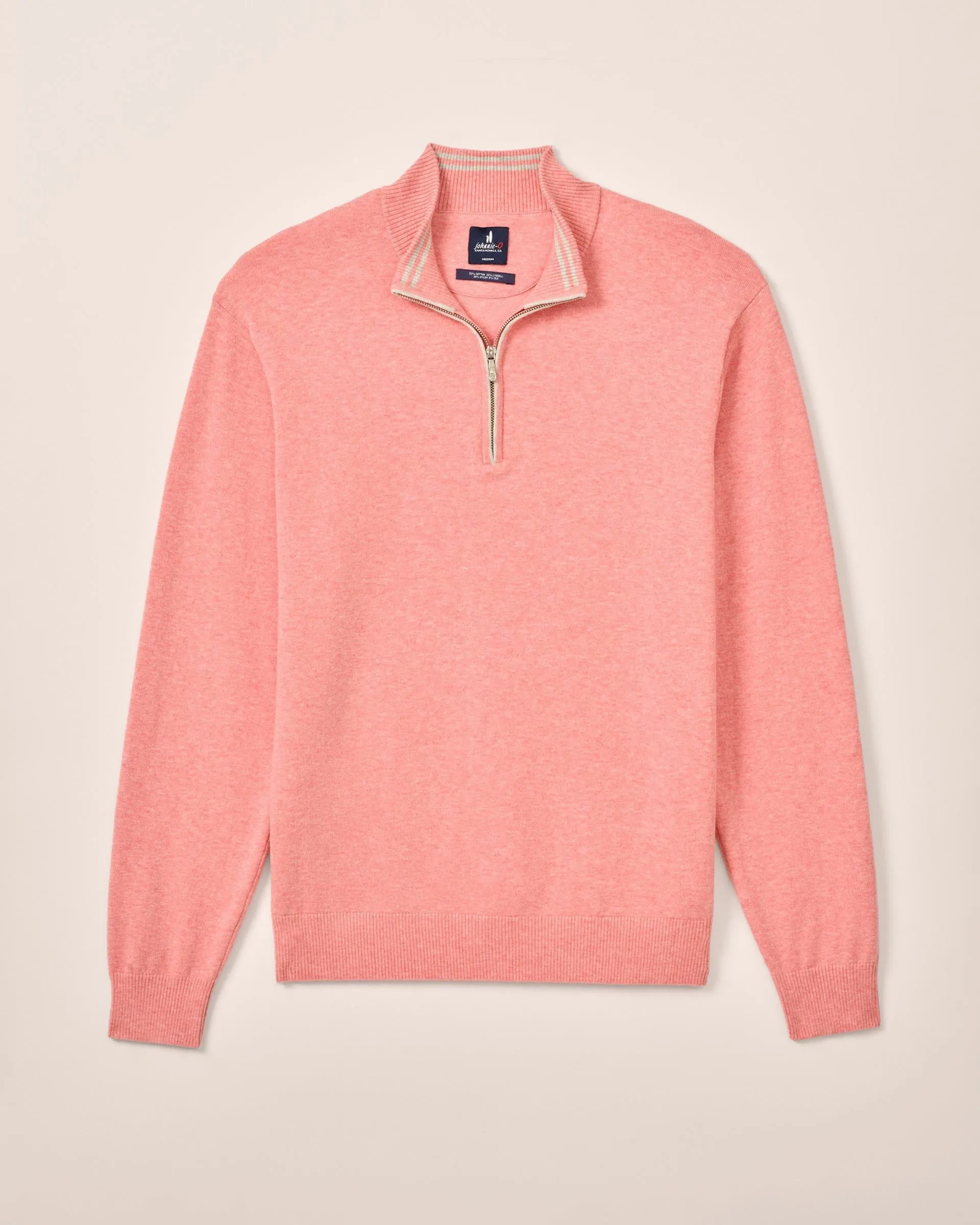 Desmond Plaited Cotton Blend 1/4 Zip Sweater