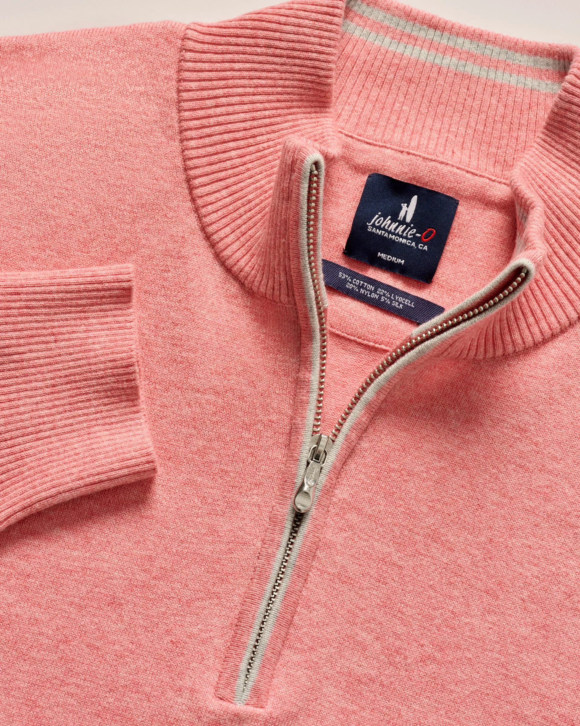 Desmond Plaited Cotton Blend 1/4 Zip Sweater