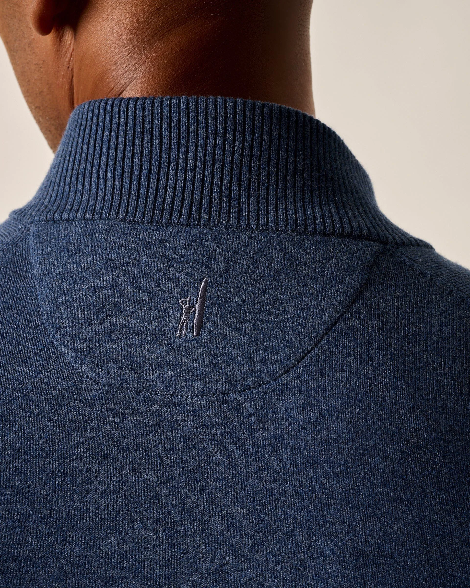 Desmond Plaited Cotton Blend 1/4 Zip Sweater
