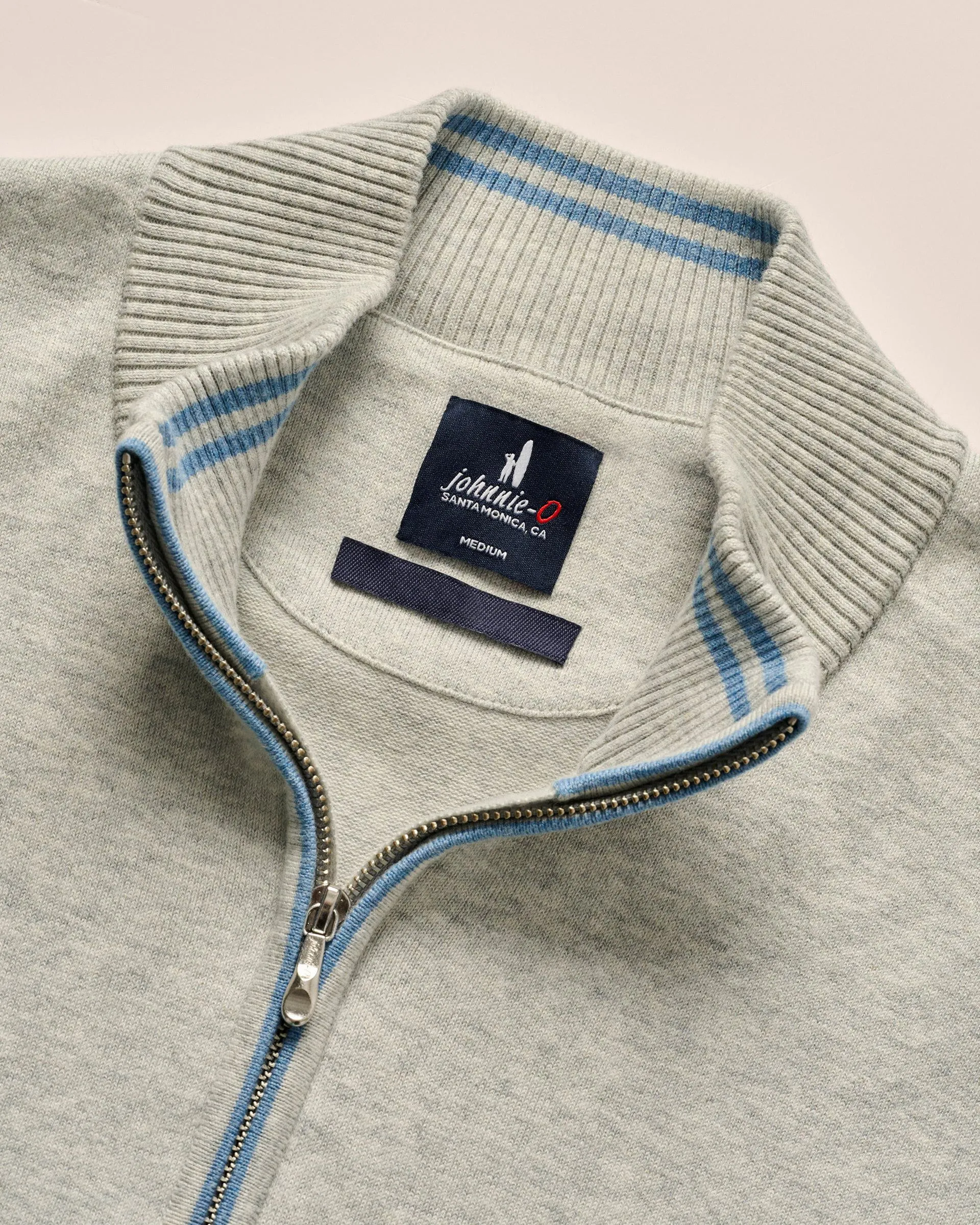 Desmond Plaited Cotton Blend 1/4 Zip Sweater