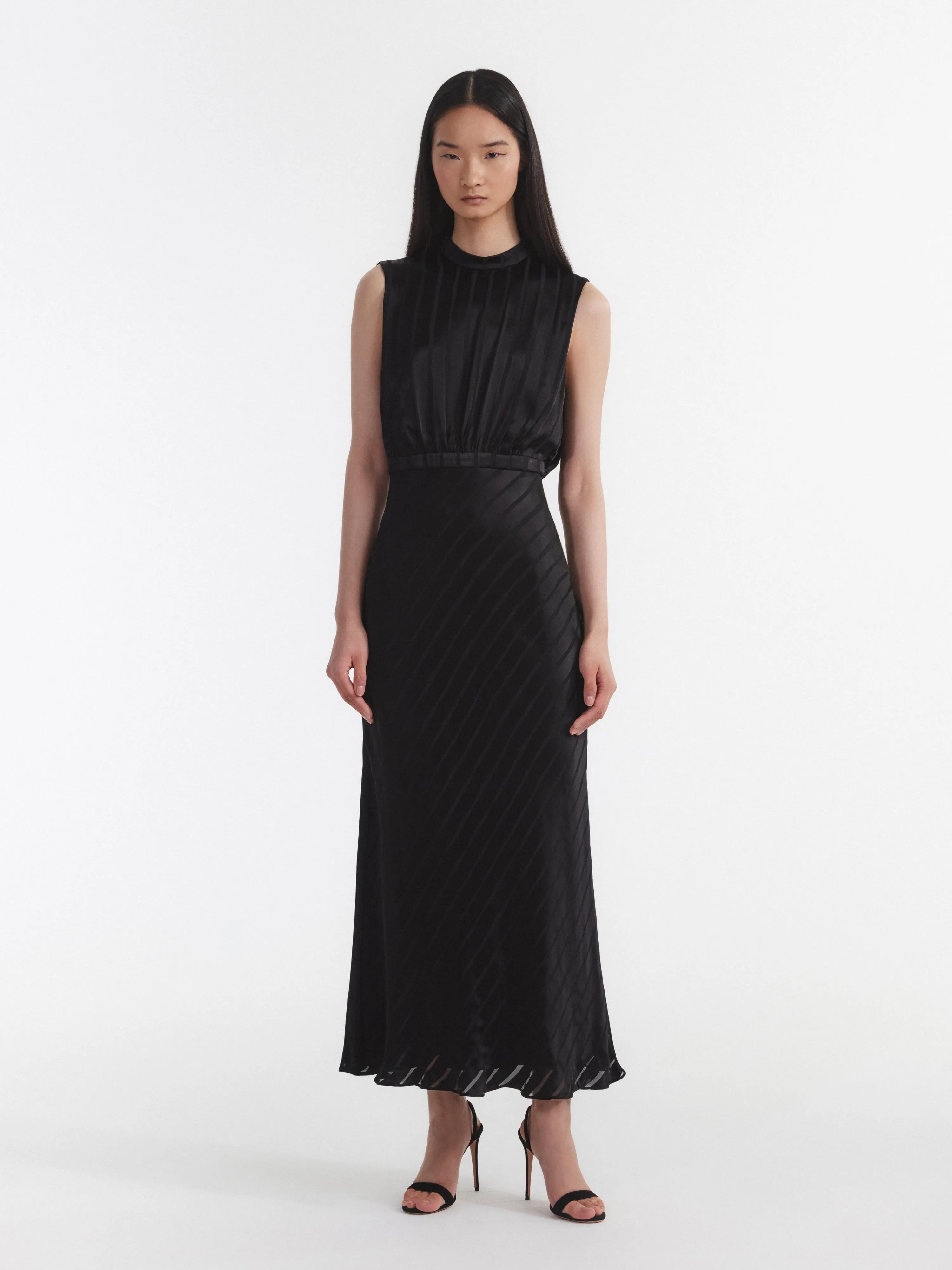 Fleur F Silk Dress in Black