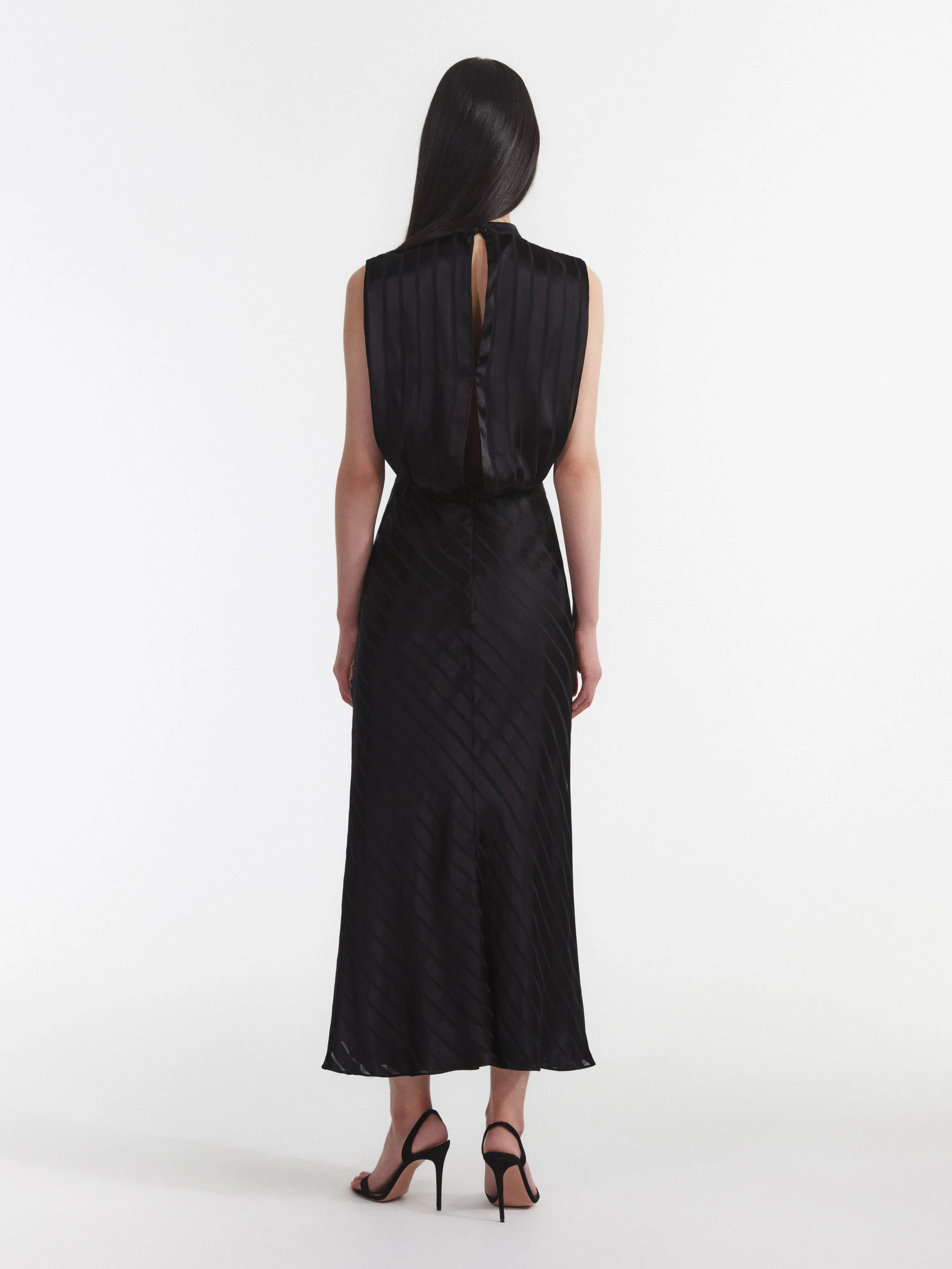Fleur F Silk Dress in Black
